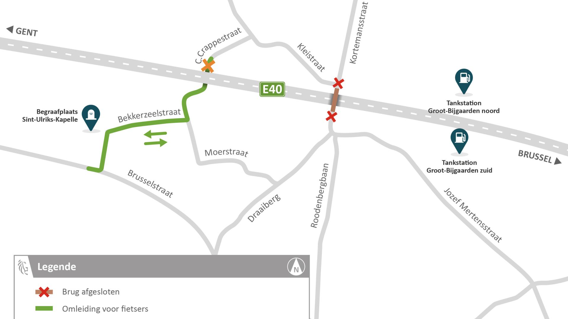 Omleiding voor fietsers