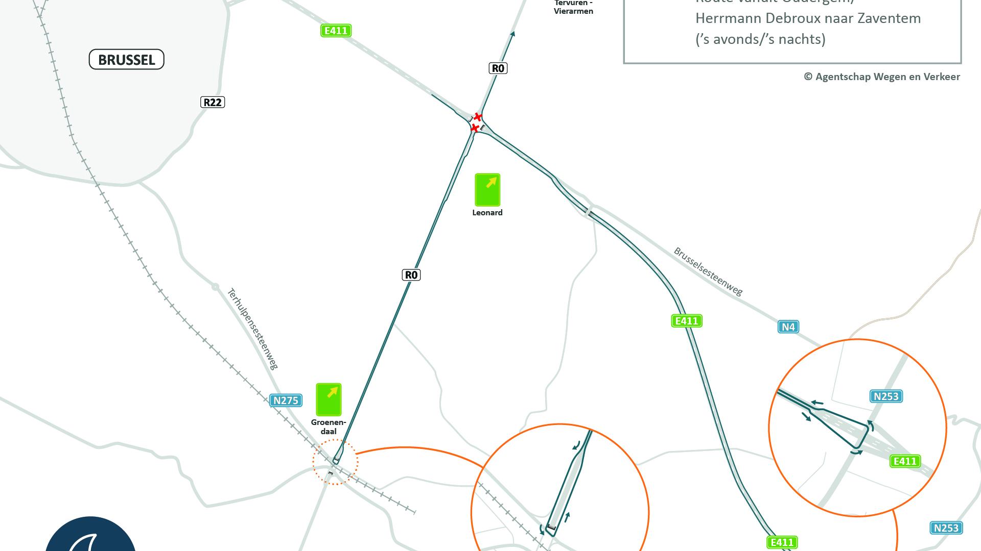 Oudergem naar Zaventem