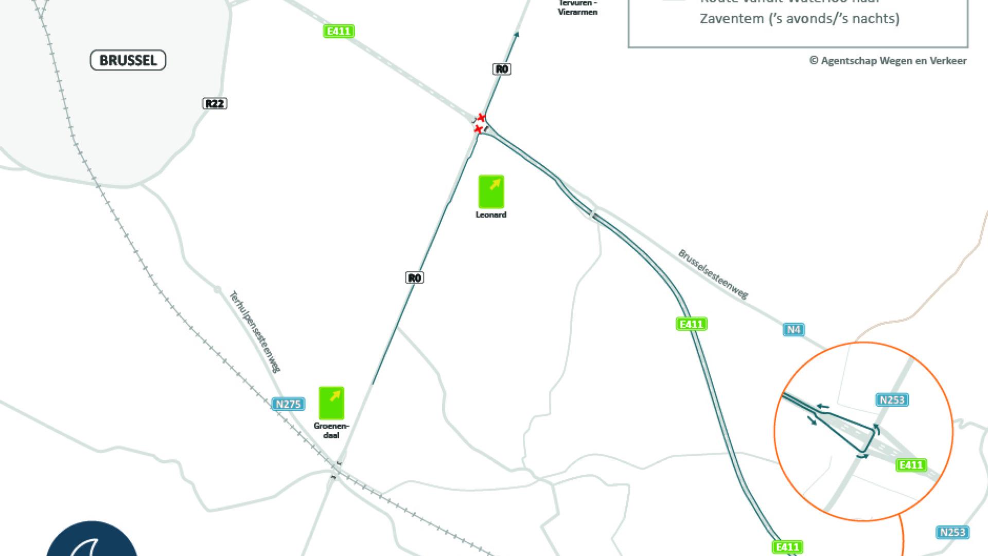 Waterloo naar Zaventem