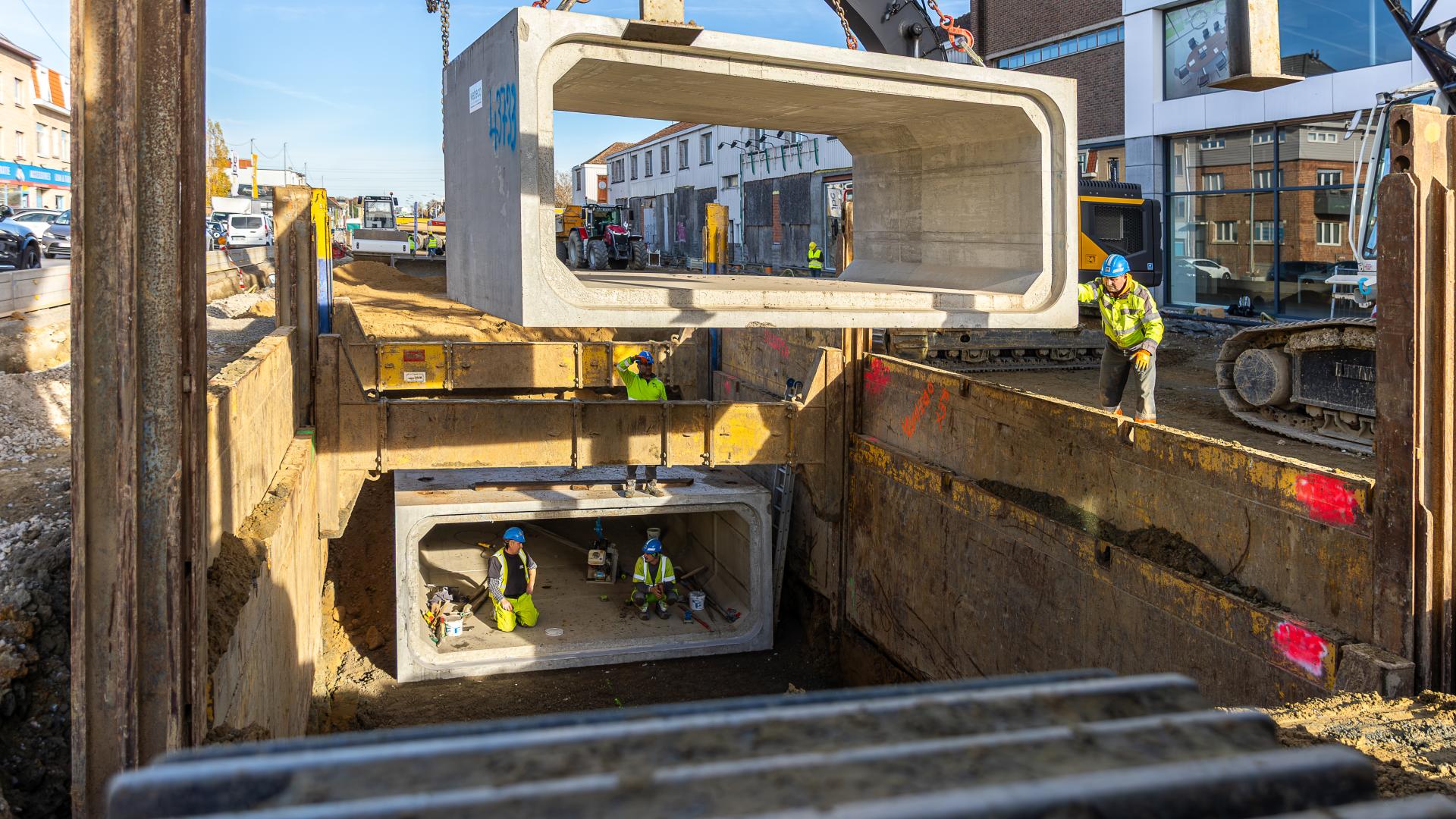 Rioleringswerken werfbezoek