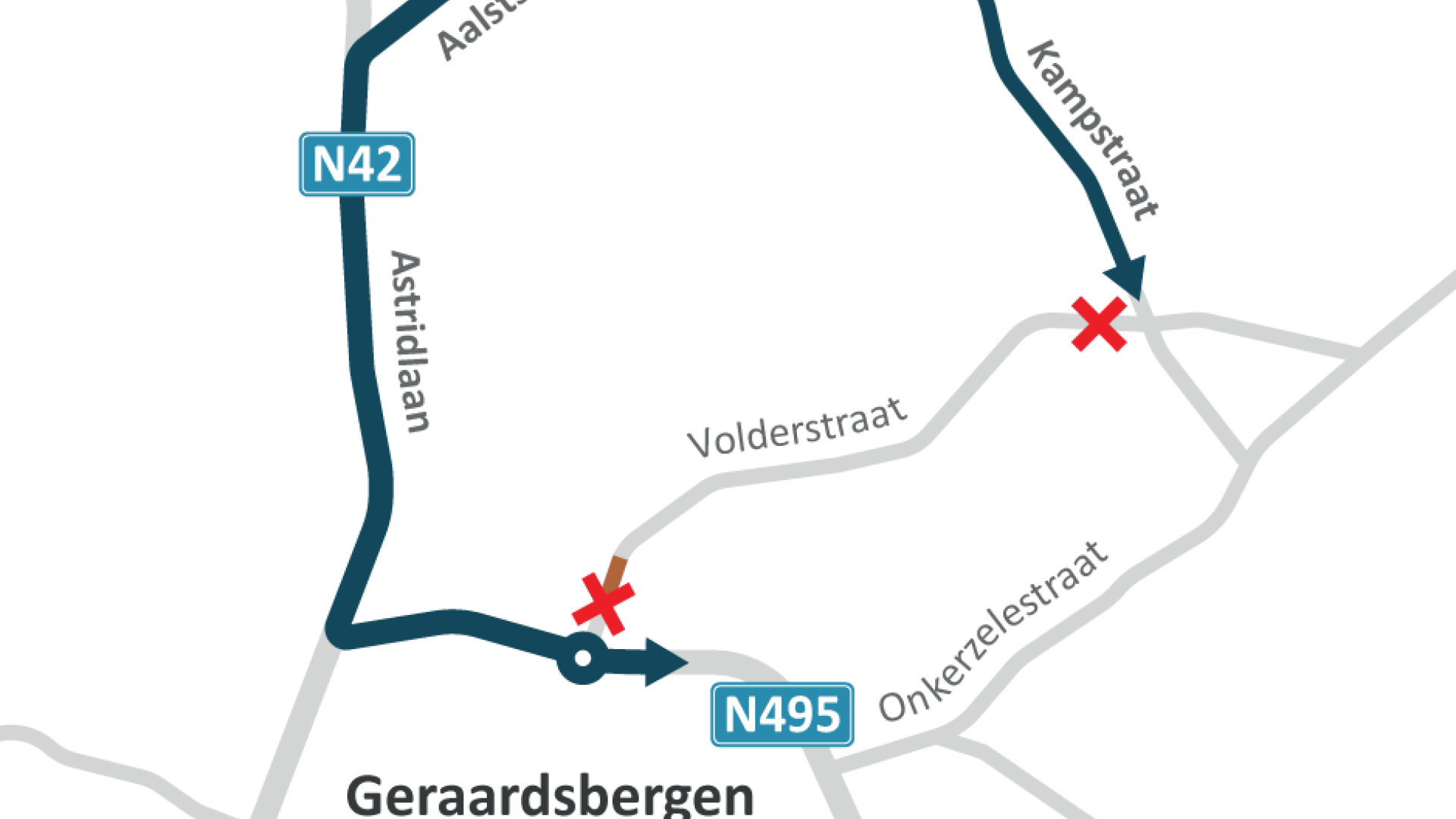 Omleiding gemotoriseerd verkeer fase 3