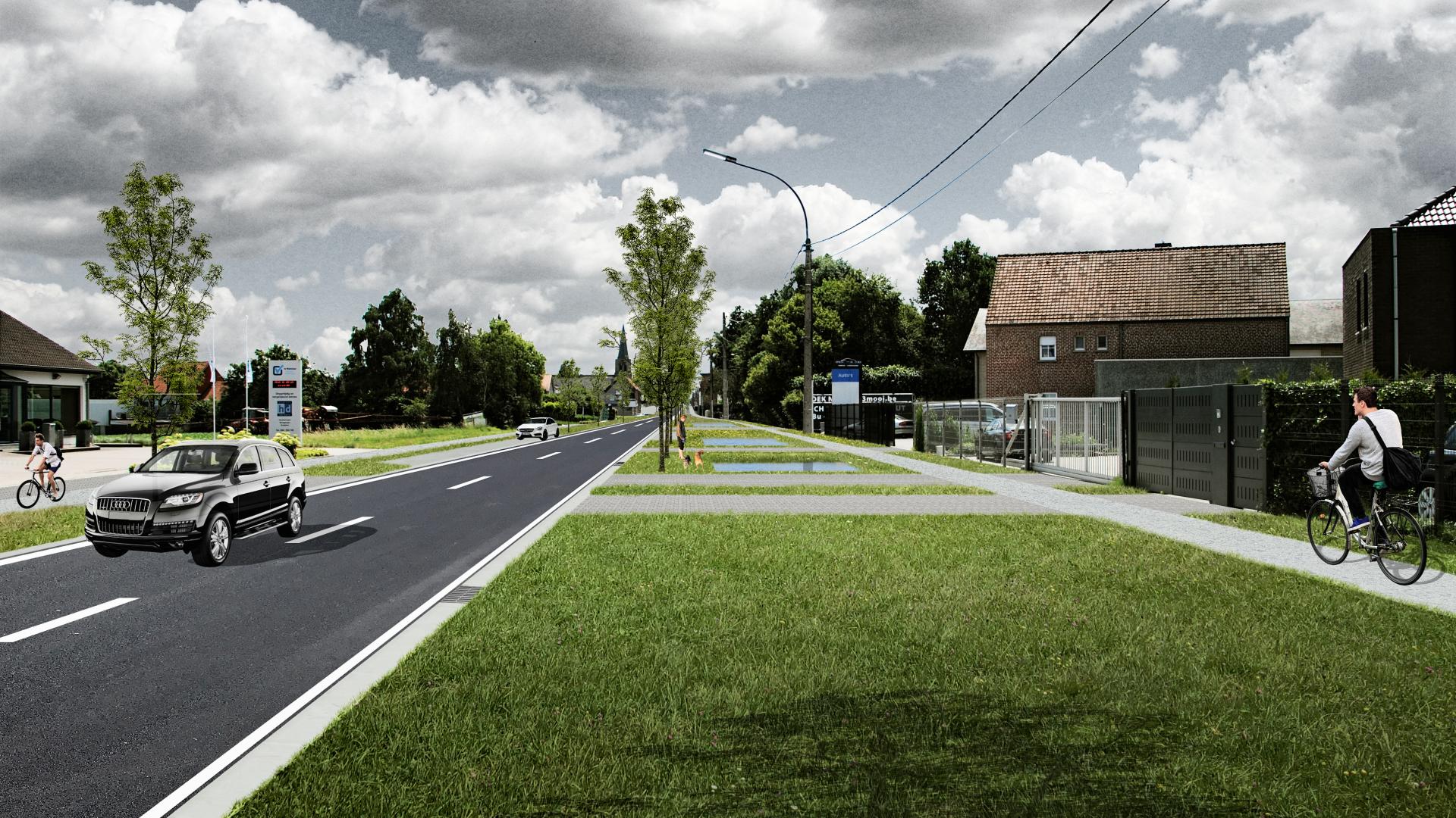 Toekomstbeeld Beitem - vrijliggende fietspaden