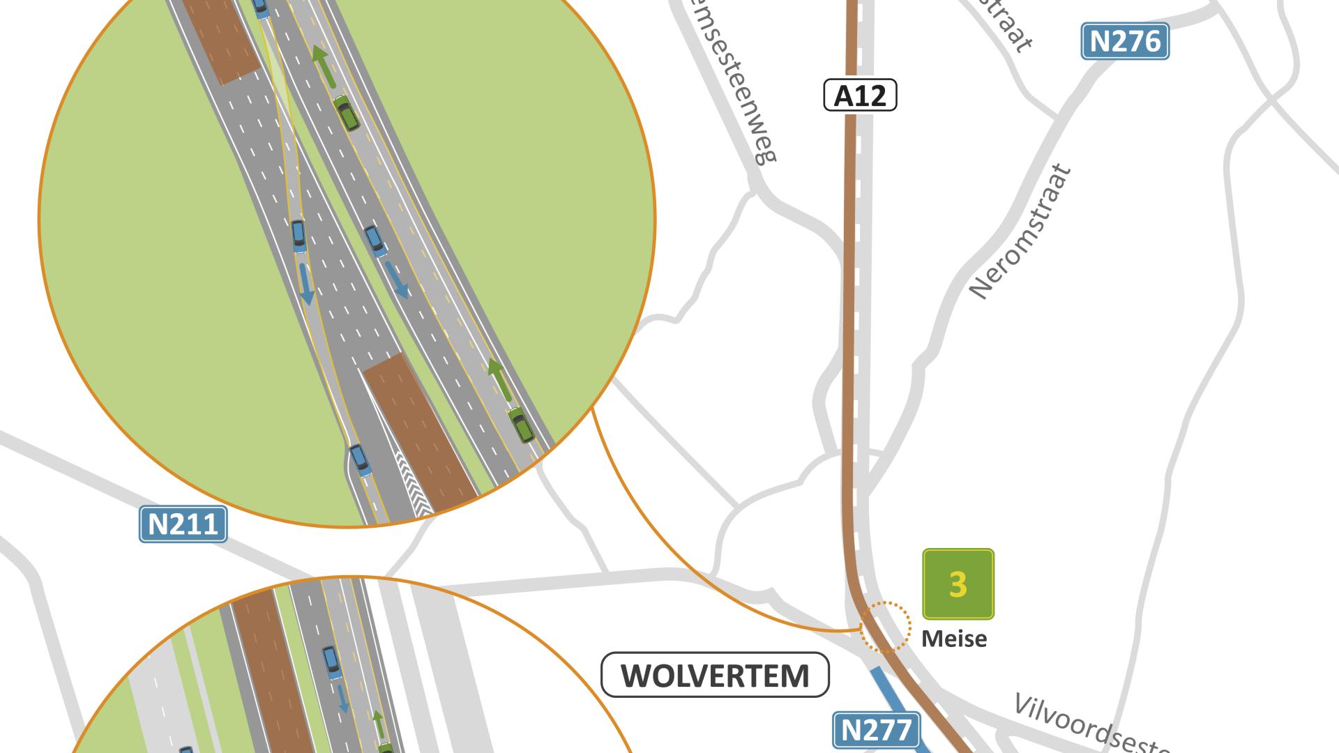Onderhoudswerken A12: hinder op- en afrittencomplex Meise (2)