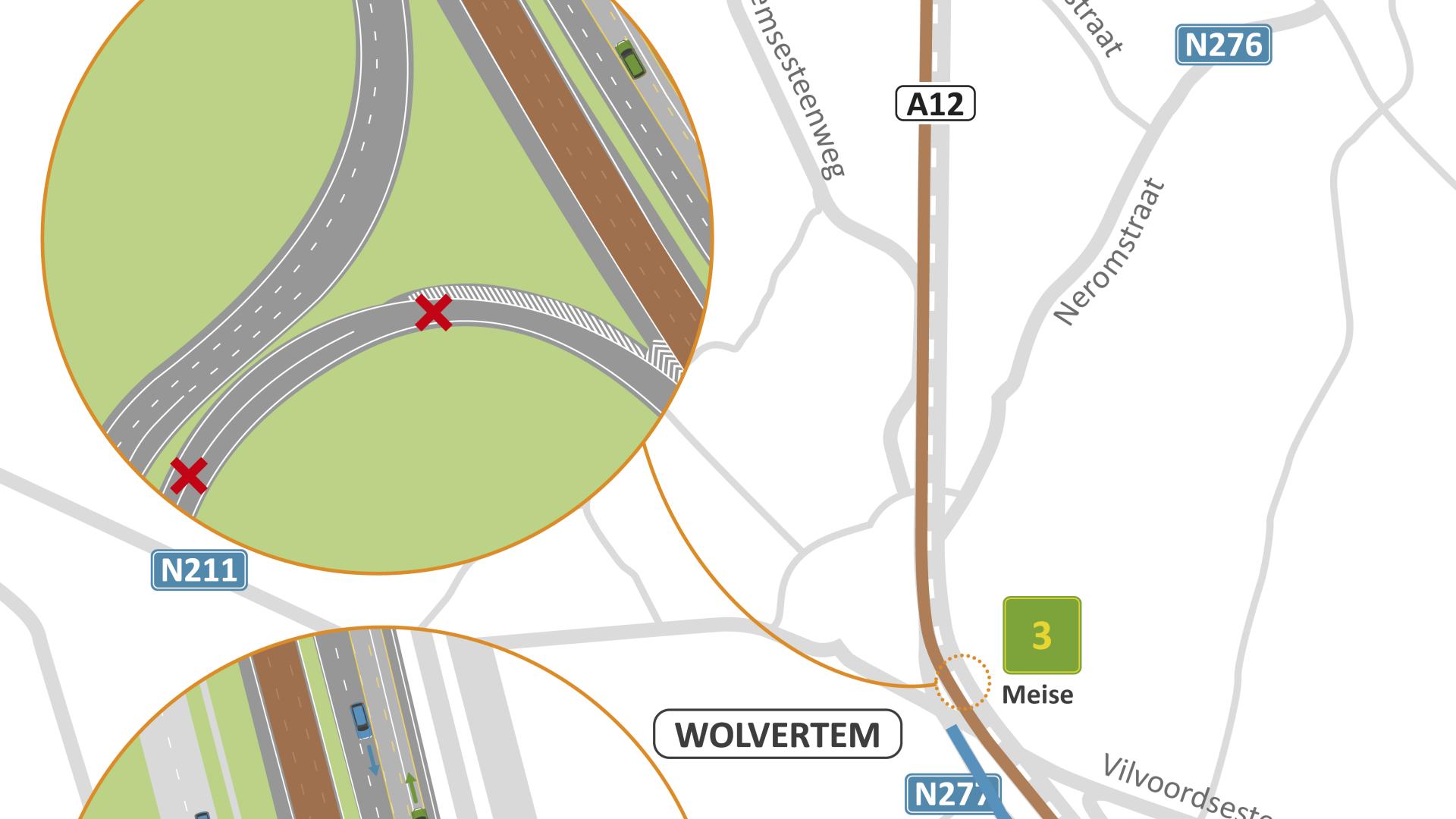 Onderhoudswerken A12: hinder op- en afrittencomplex Meise (1)