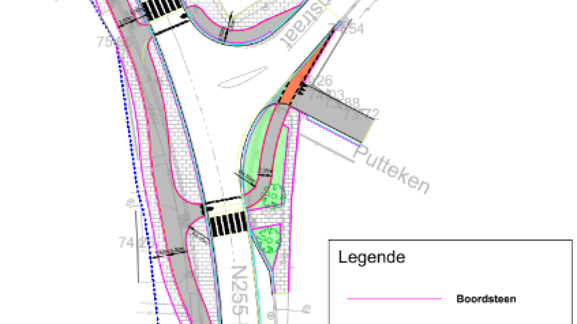 plan aanpassing kruispunt N255 Molenstraat Pajottegem