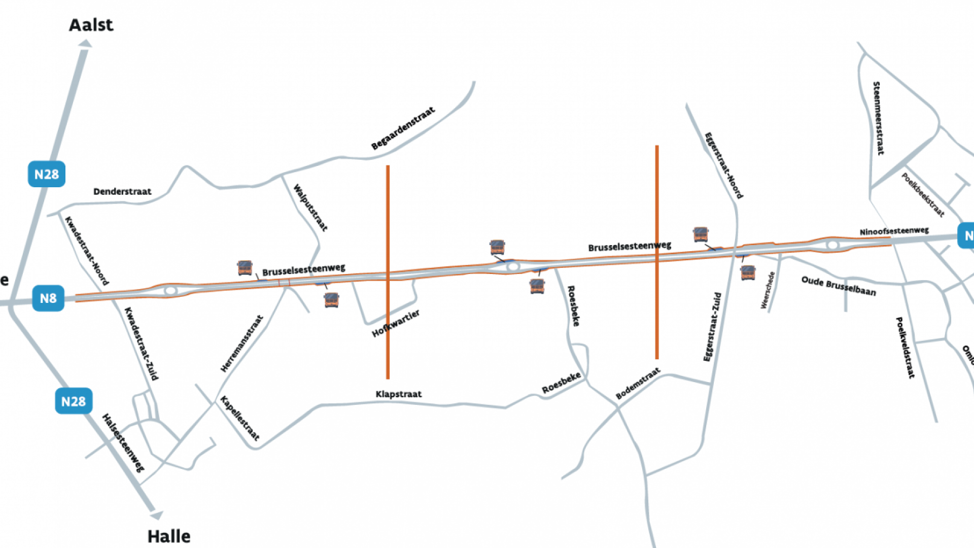 Plan herinrichting Brusselsesteenweg (N8) in Ninove