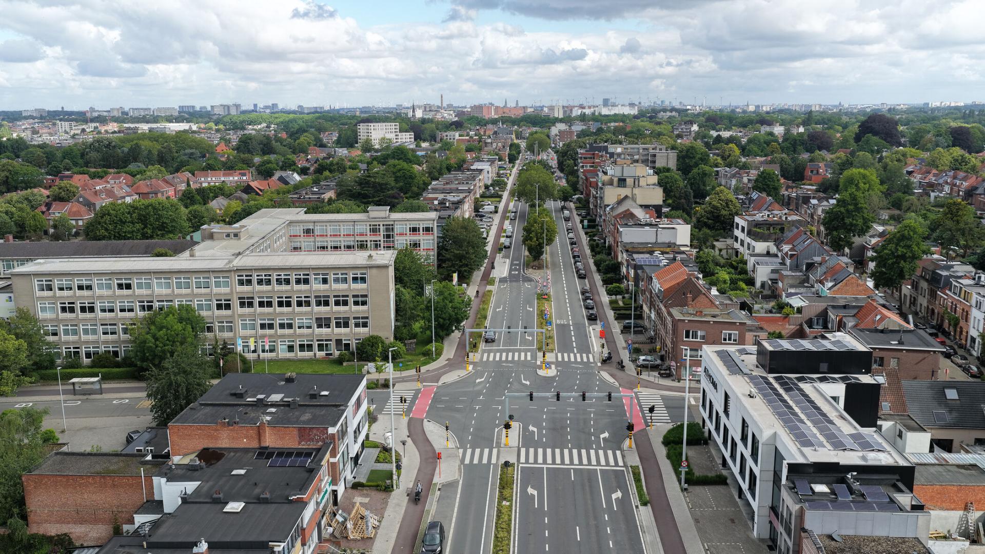 N1_Mortsel_HeraanlegMechelsesteenweg_EindeWerken-overzicht richting Mortsel