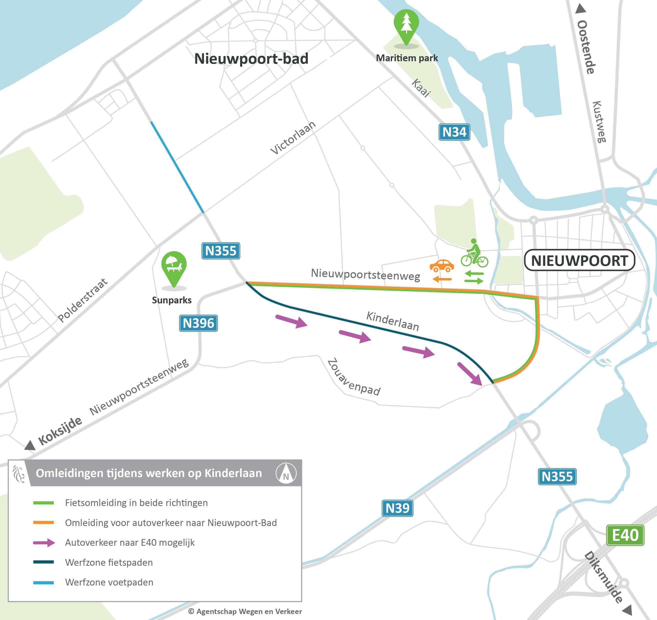 Omleiding N355 Koksijde