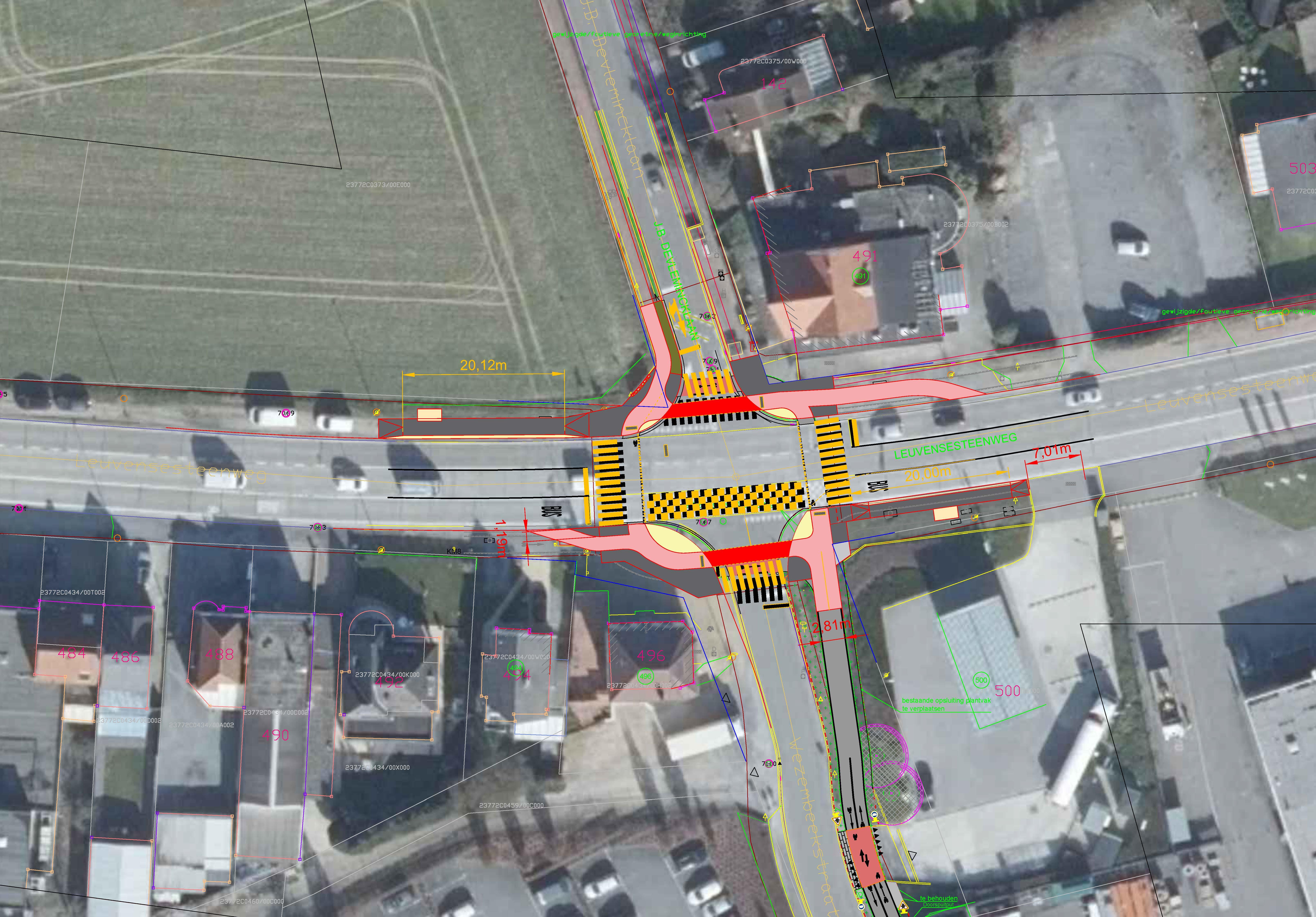 Ontwerpplan aanpassingen aan Leuvensesteenweg met kruispunt Wezembeekstraat en Jan Baptist Devleminckstraat