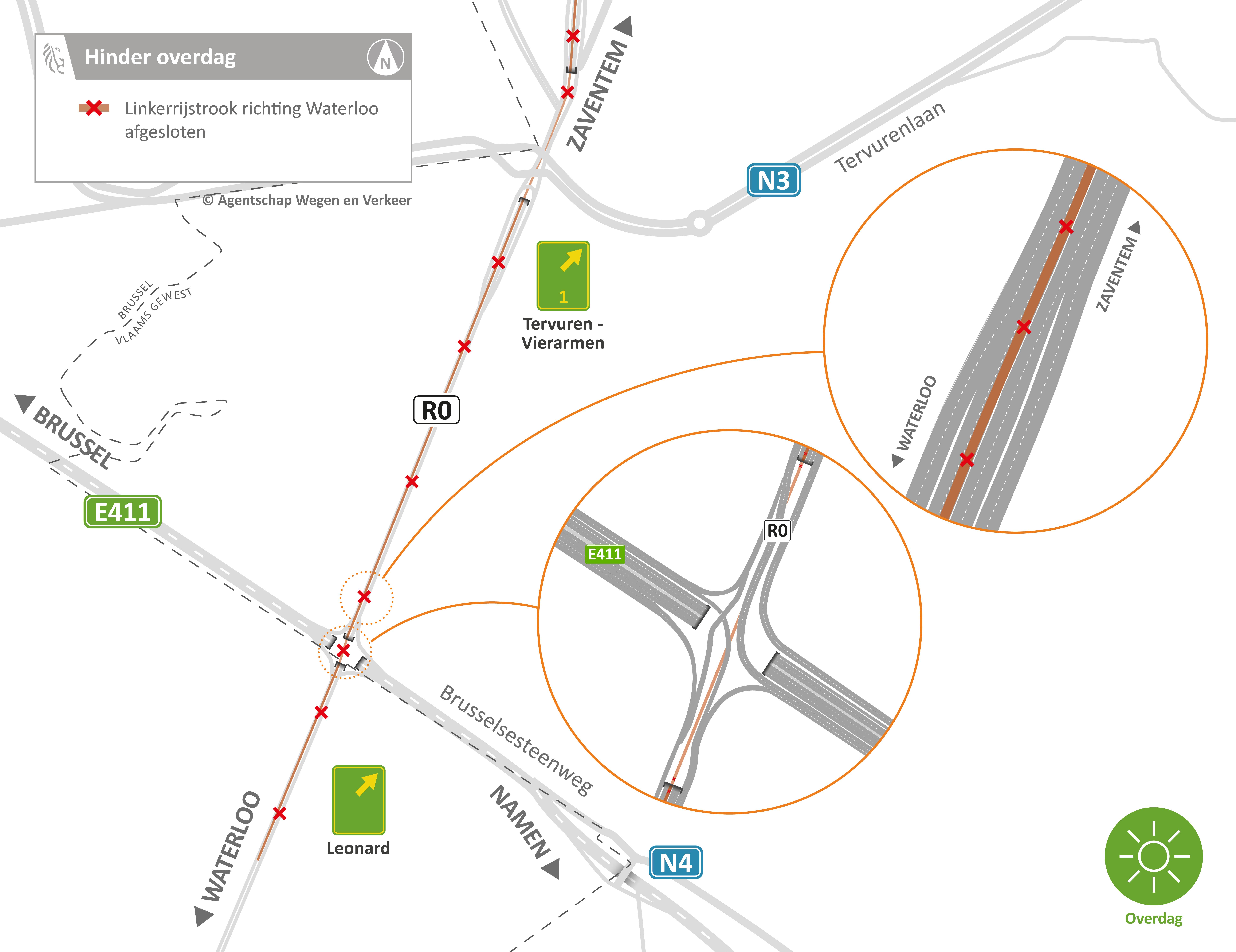 verkeer 17-24 aug binnenring overdag