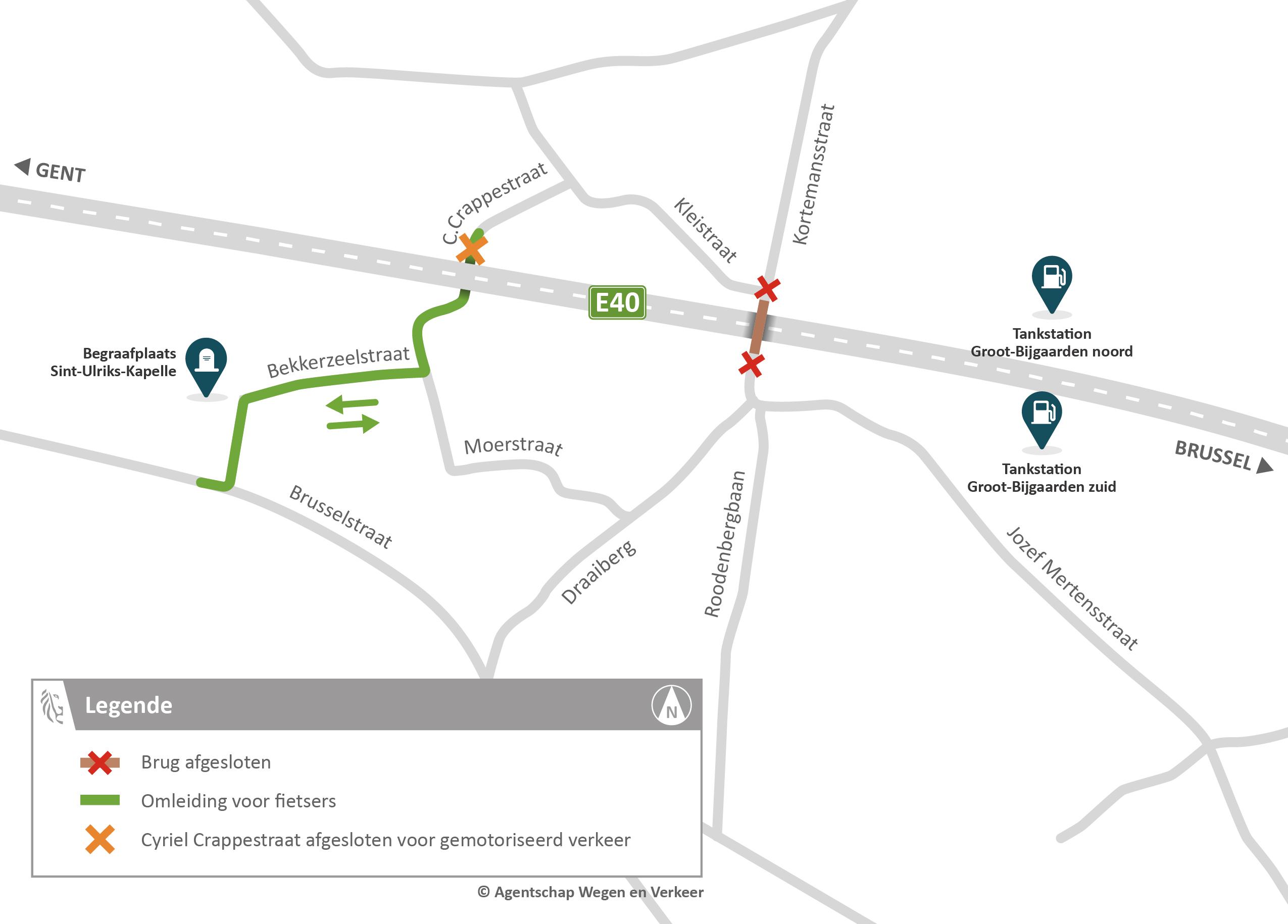 Omleiding voor fietsers
