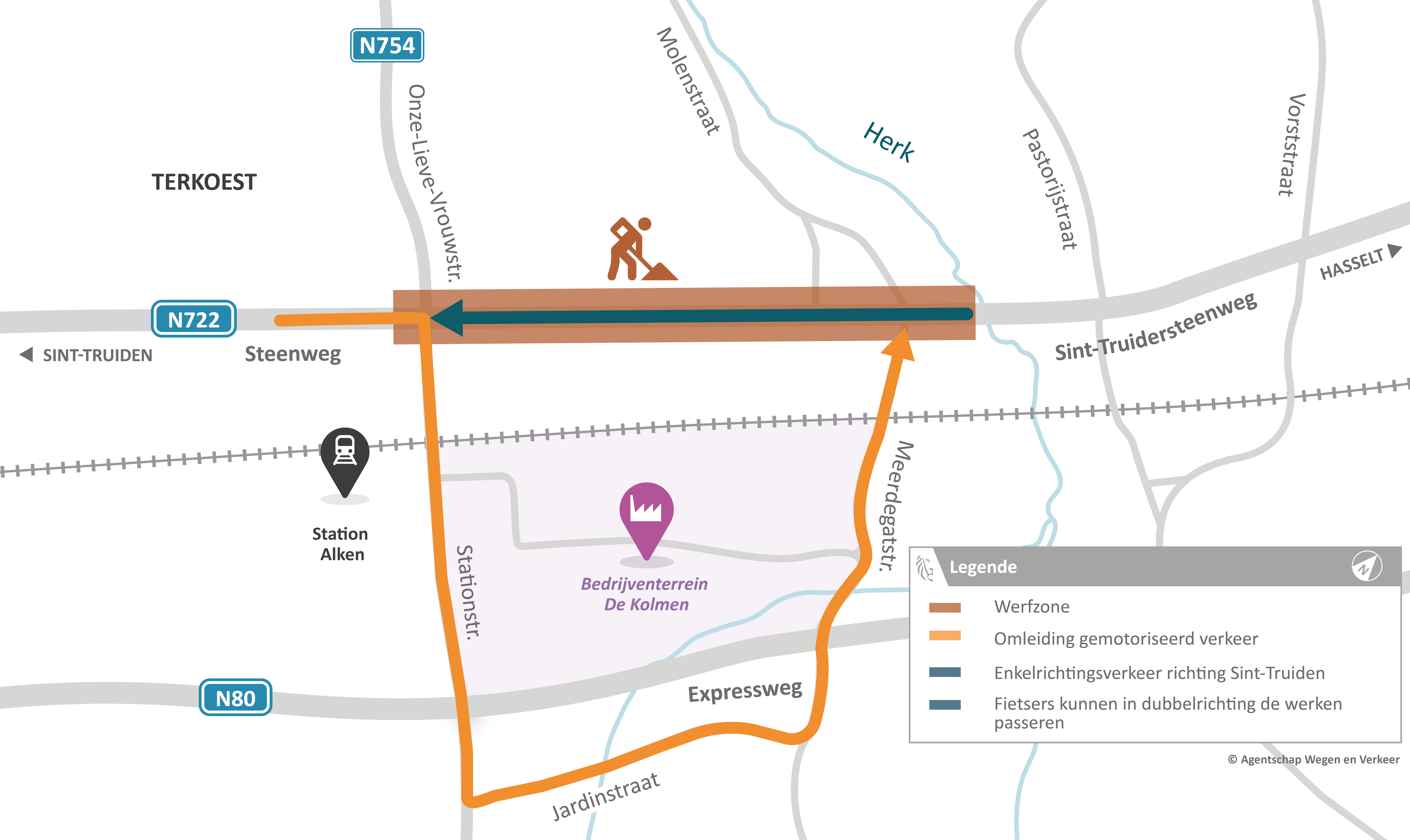 N722 Alken - Omleidingsplan tot eind 2025