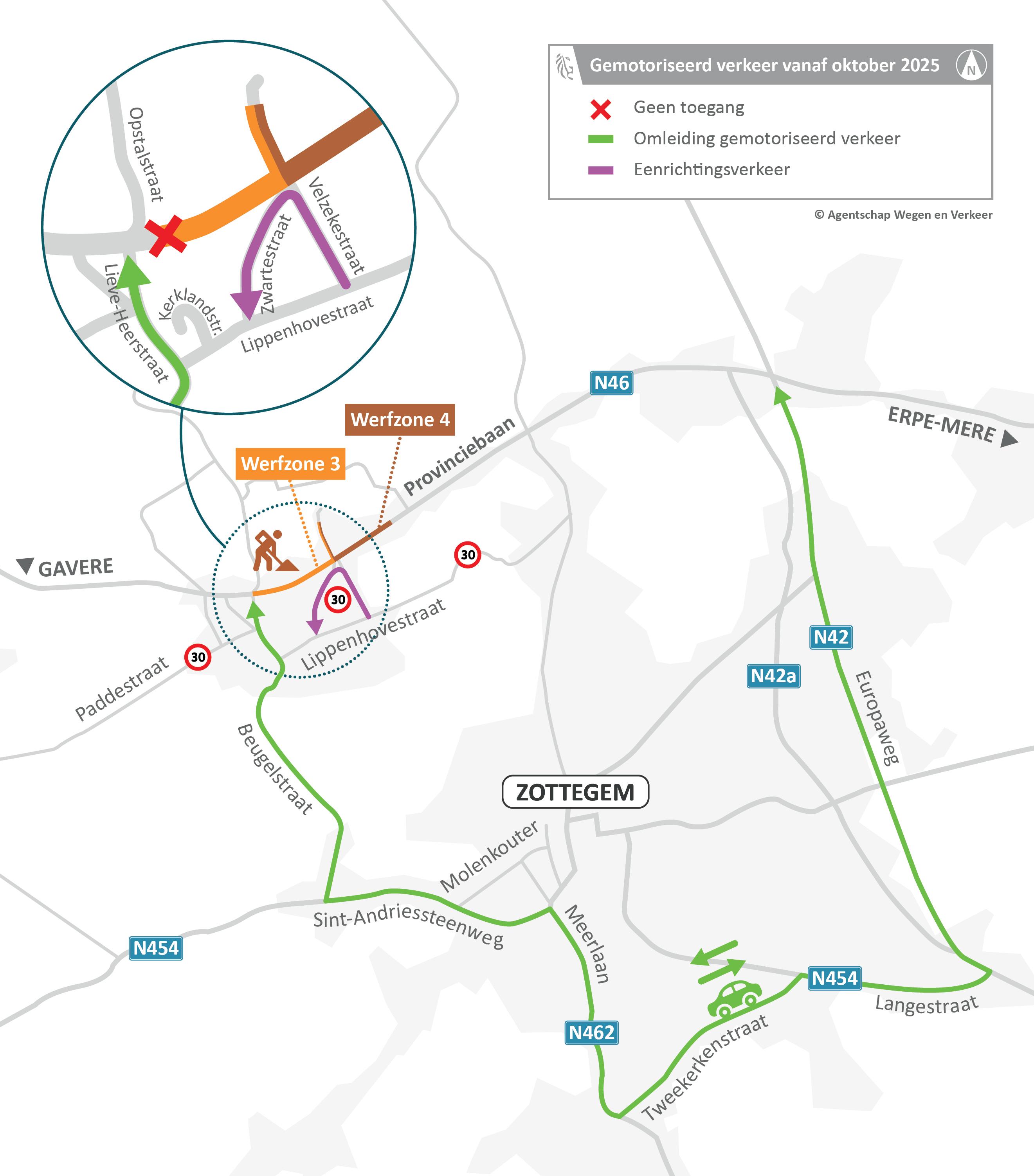 Omleidingskaart gemotoriseerd verkeer