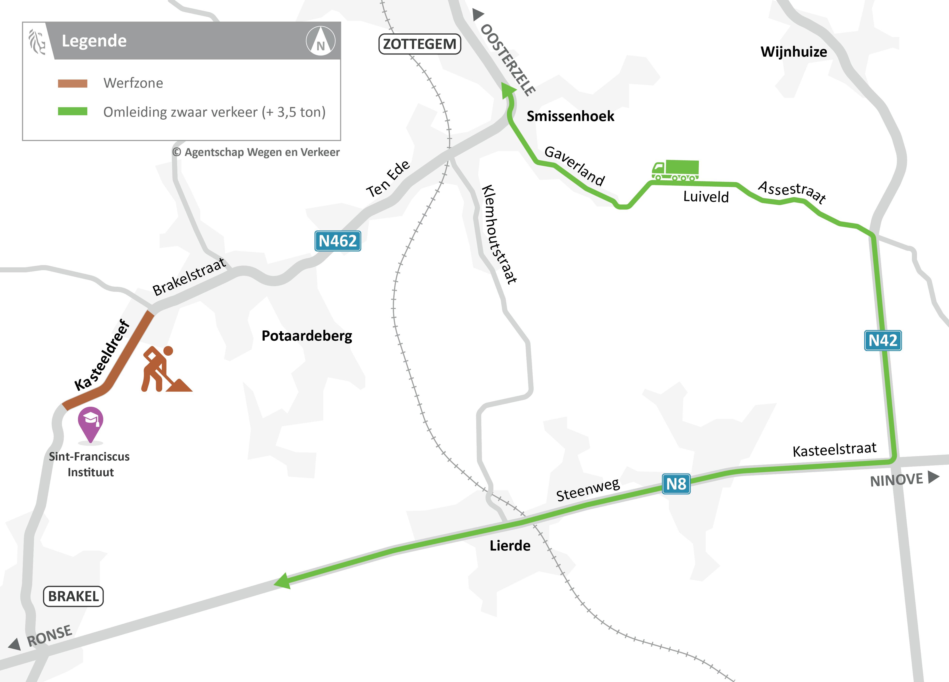Omleidingskaart zwaar verkeer
