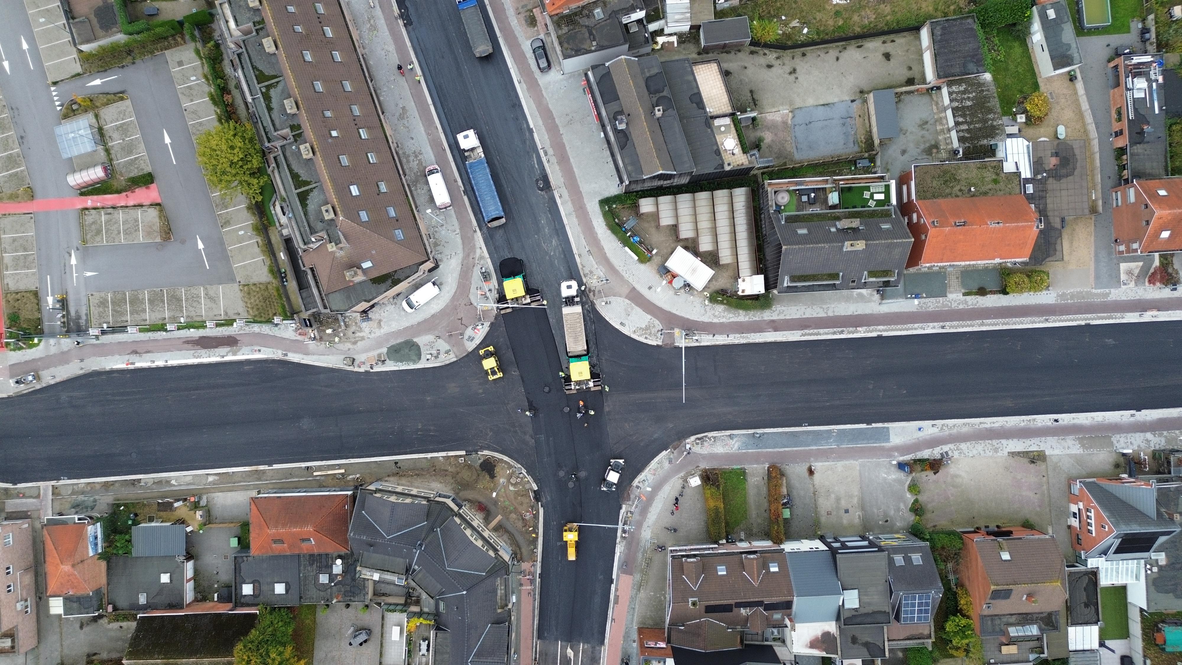 Kruispunt N115 met N117 in Sint-Job: asfalterings- en markeringswerken