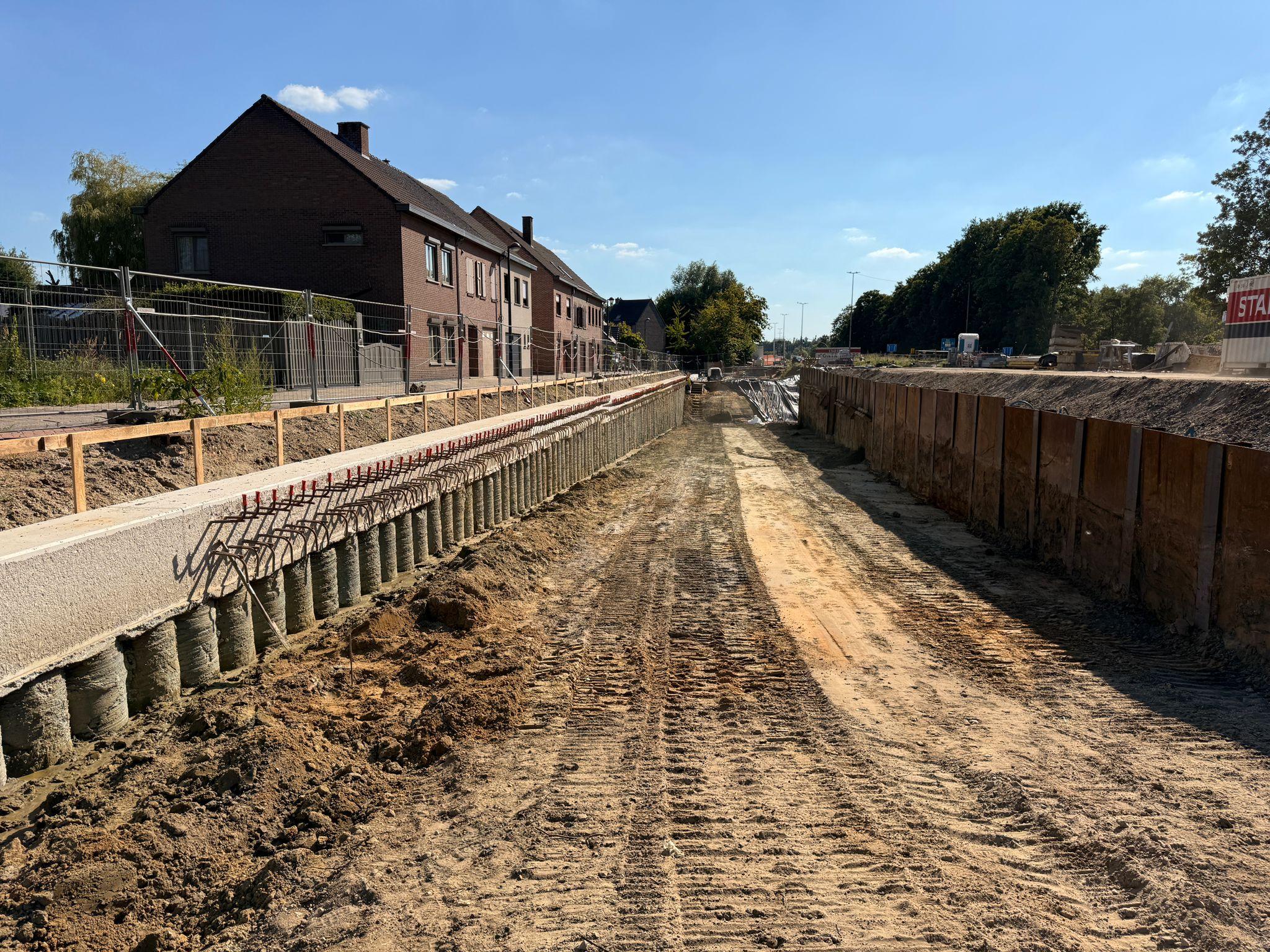 Bouw fietstunnel onder N171 aan kant Rubensstraat