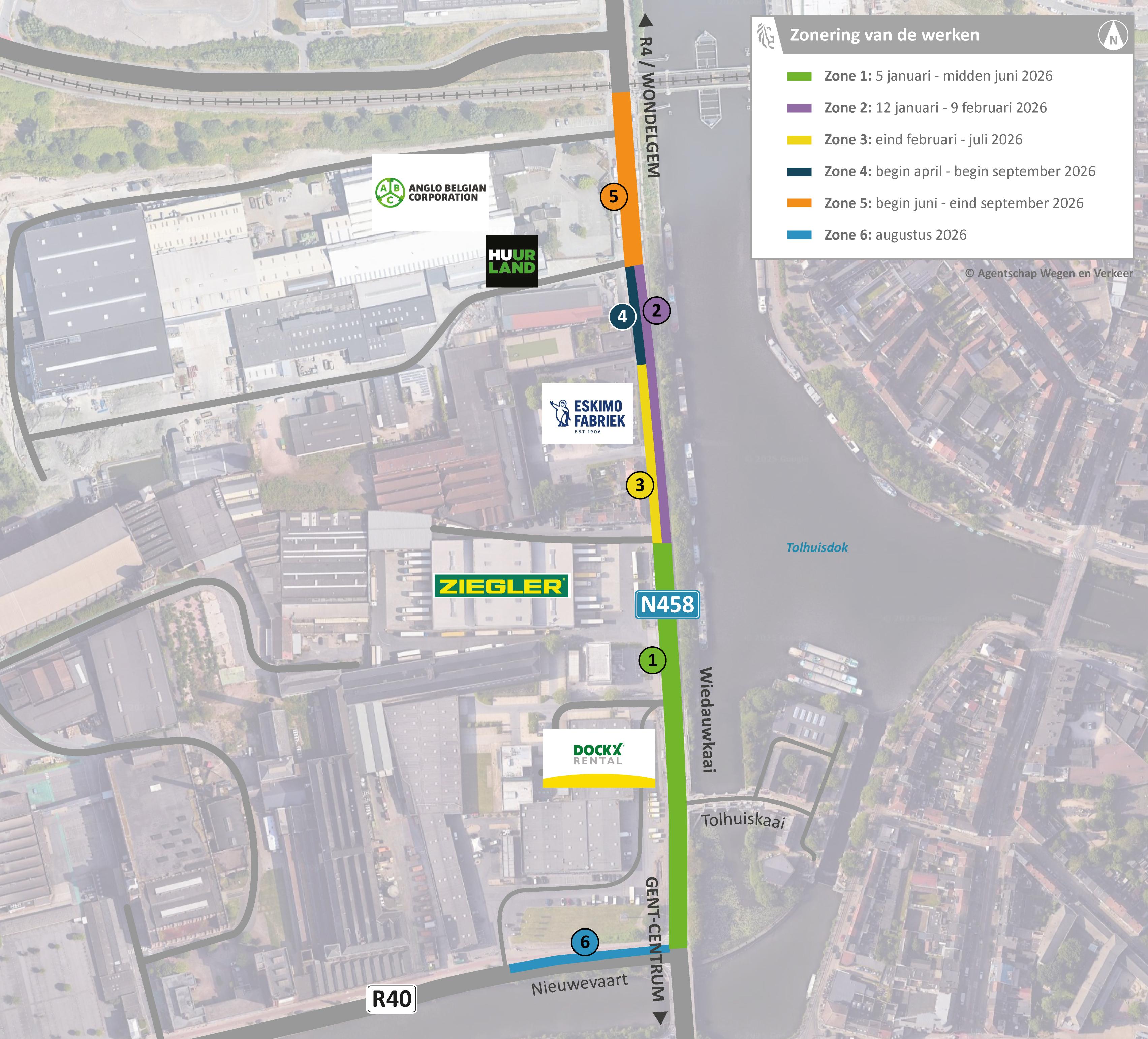 Zoneringskaart N458 Wiedauwkaai