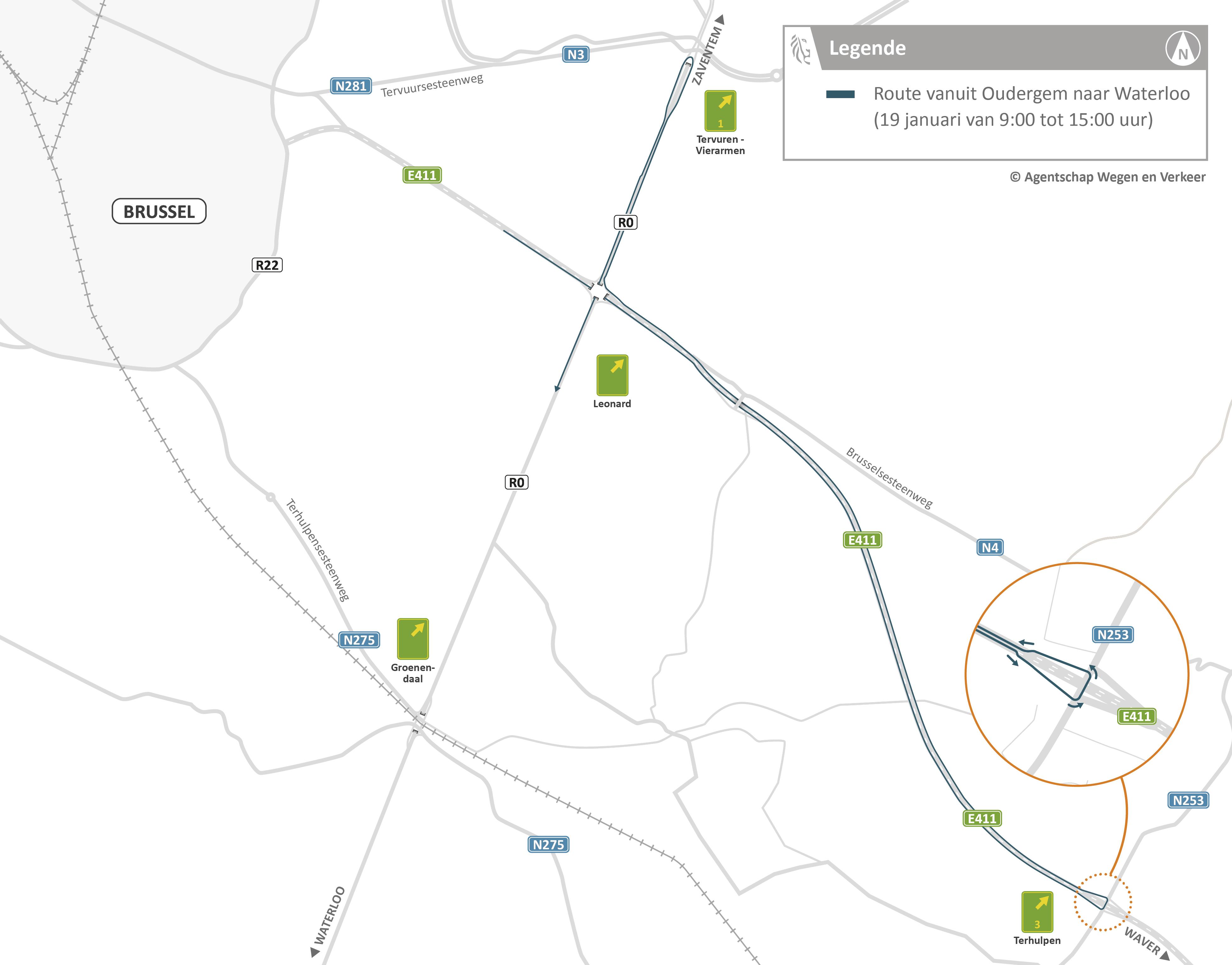 Leonardtunnel: omleiding 19 januari 2026