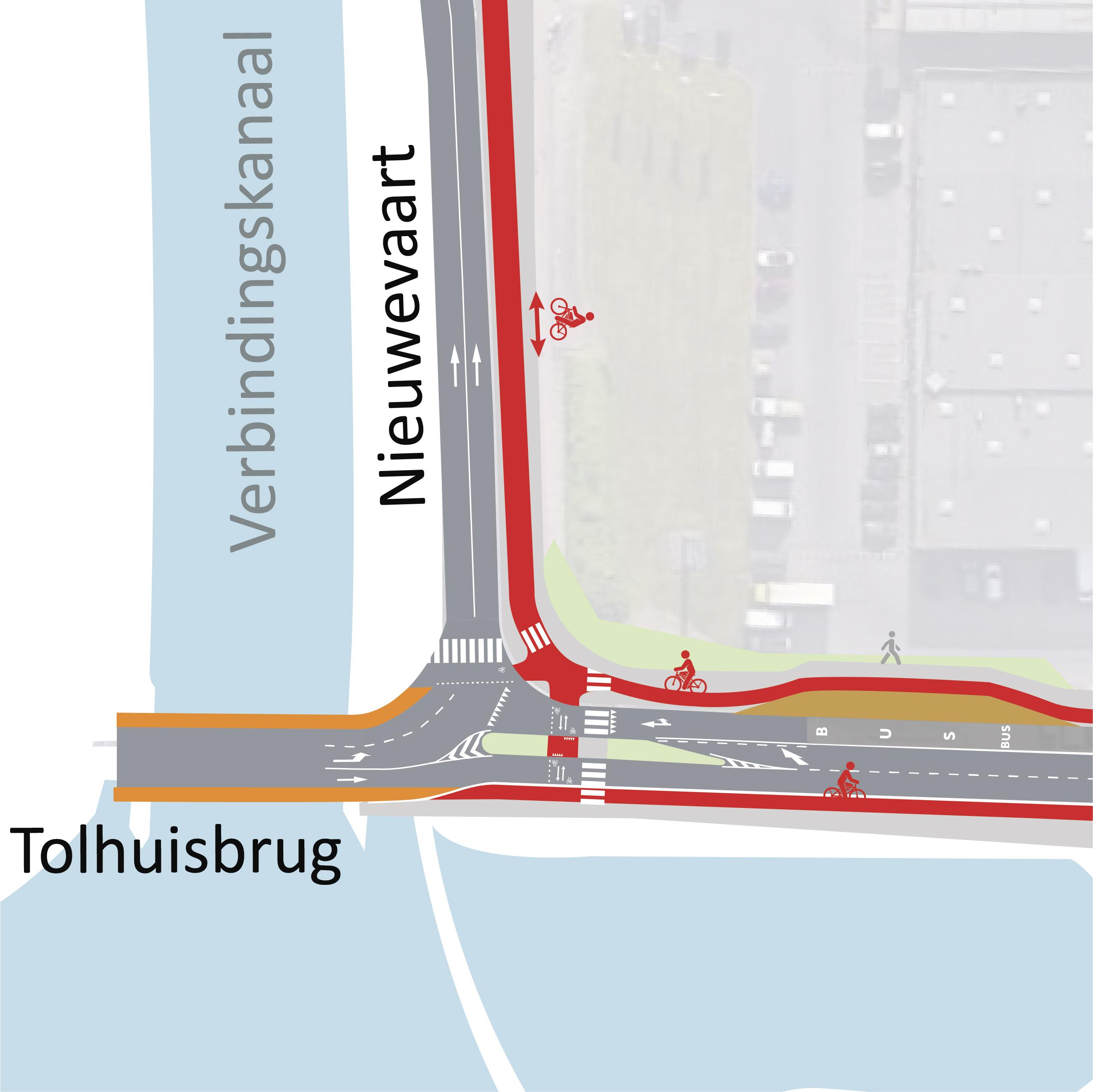 Herinrichting van Wiedauwkaai (N458) - kruispunt met Nieuwevaart
