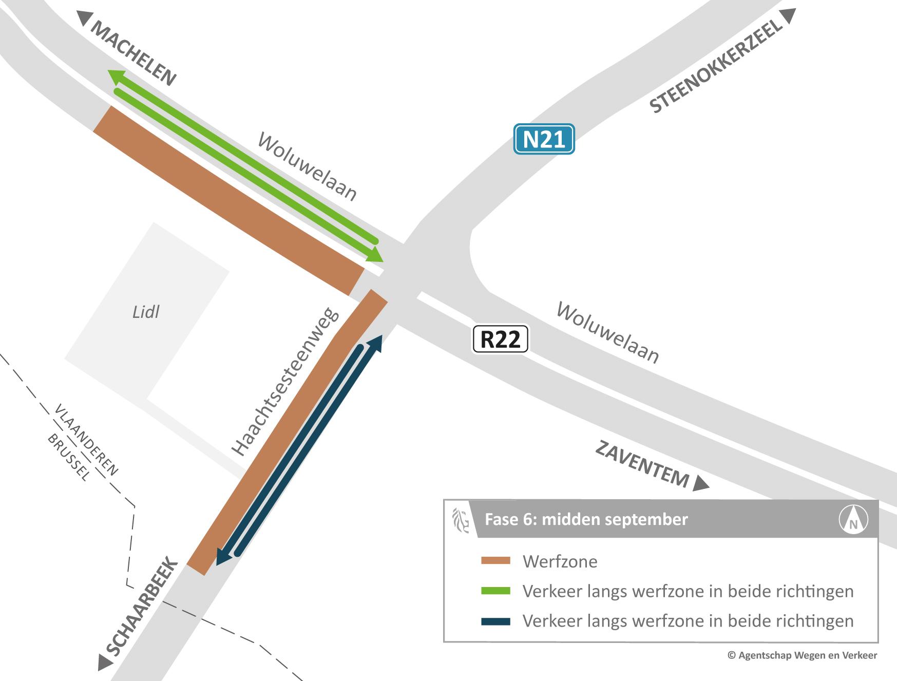 R22 Machelen: werken Haachtsesteenweg (fase 6)