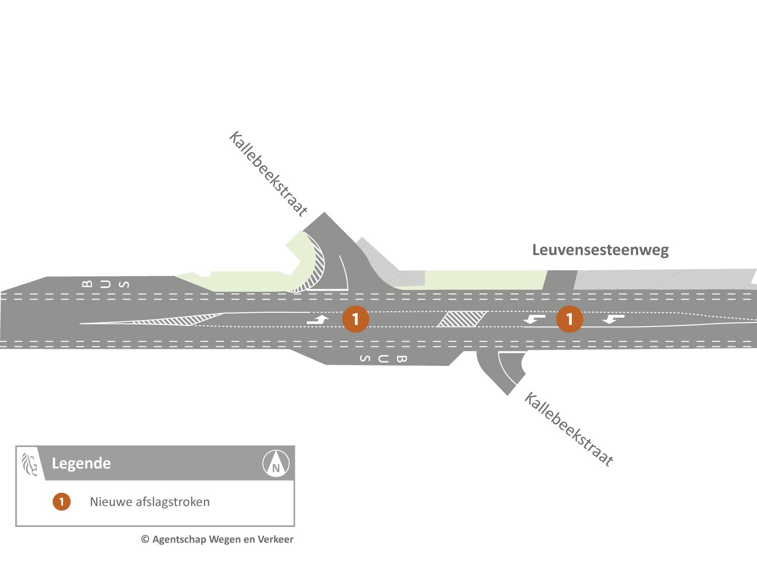 Aanpassingen aan kruispunt met Kallebeekstraat 