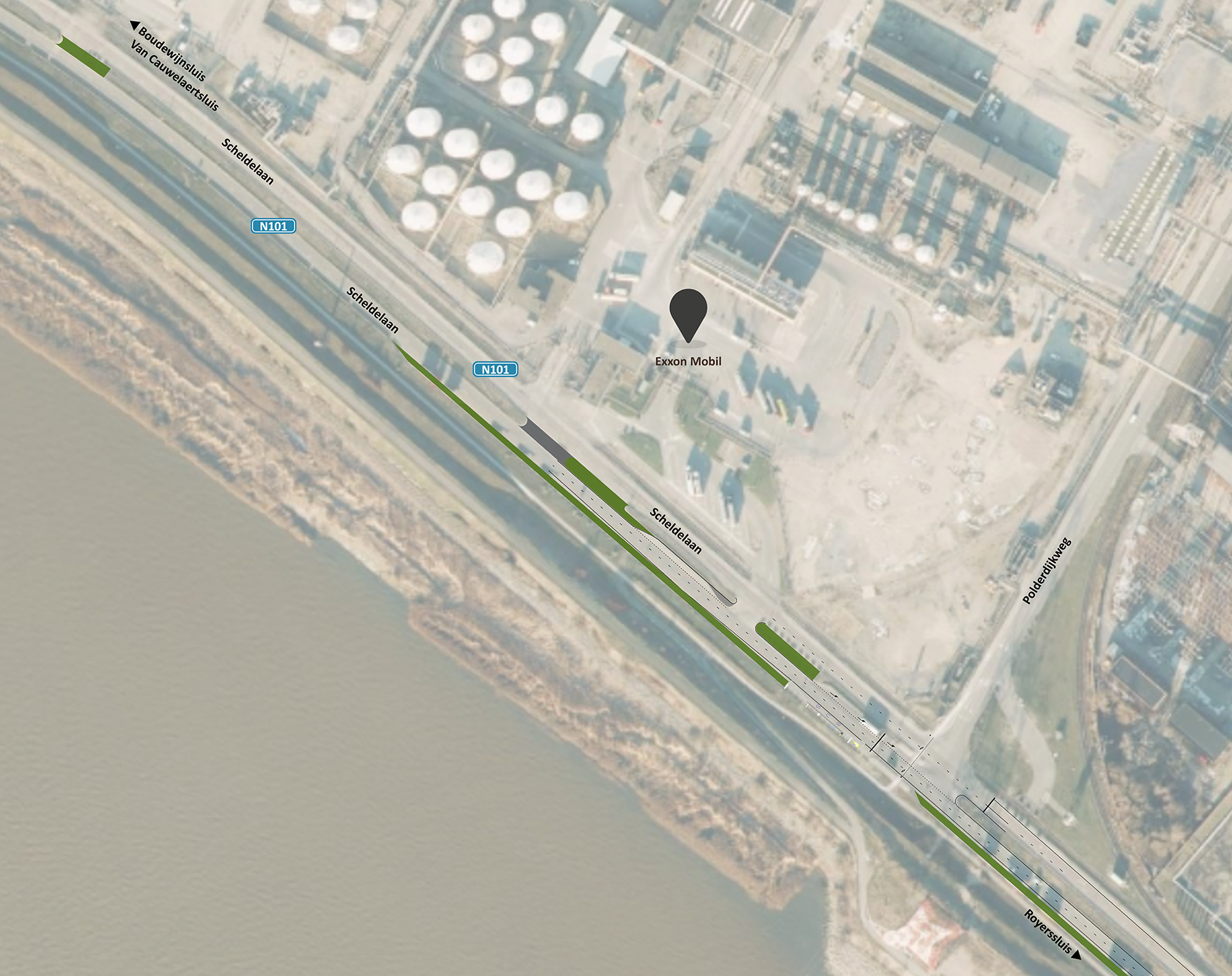 Ontwerpplan N101 Scheldelaan - Polderdijkweg