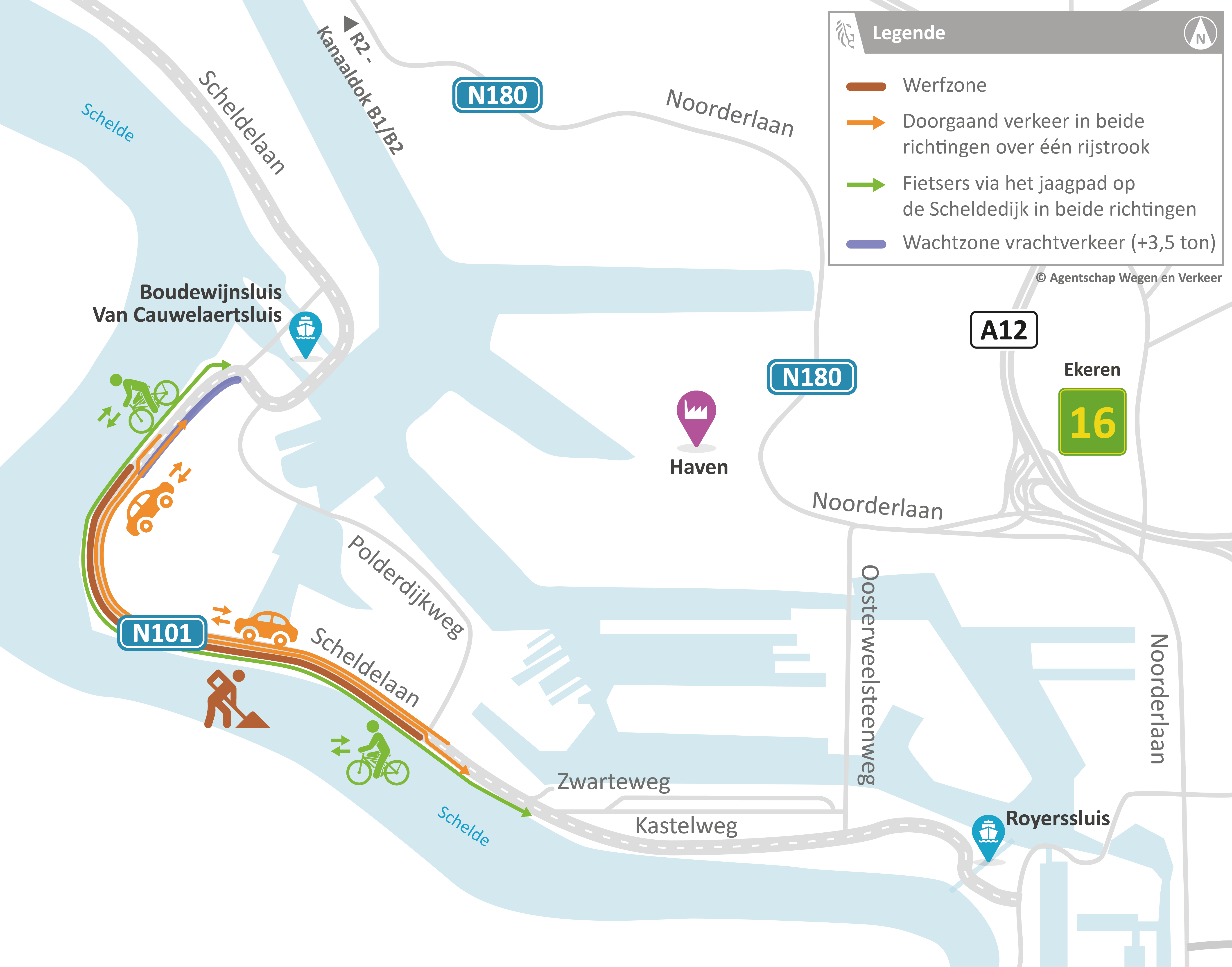 Plan 2: werken N101 Scheldelaan