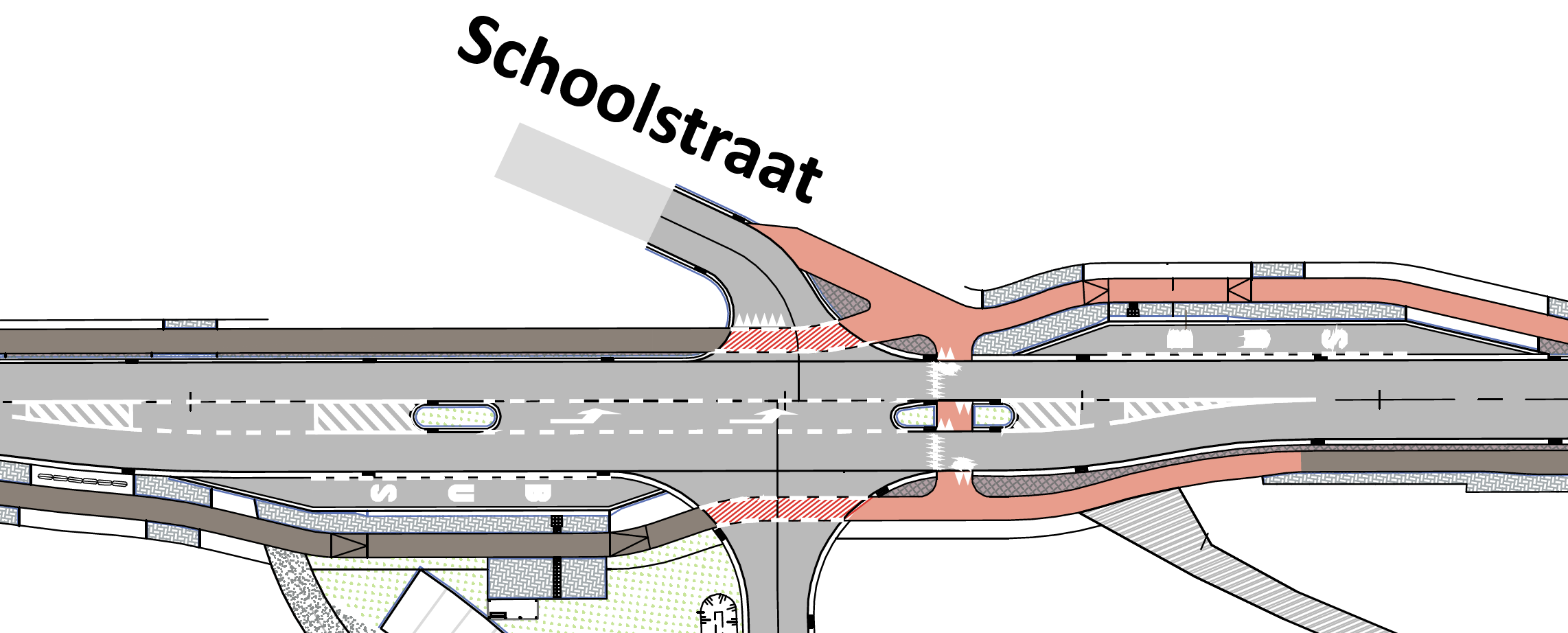 Fietsoversteekplaats aan Schoolstraat