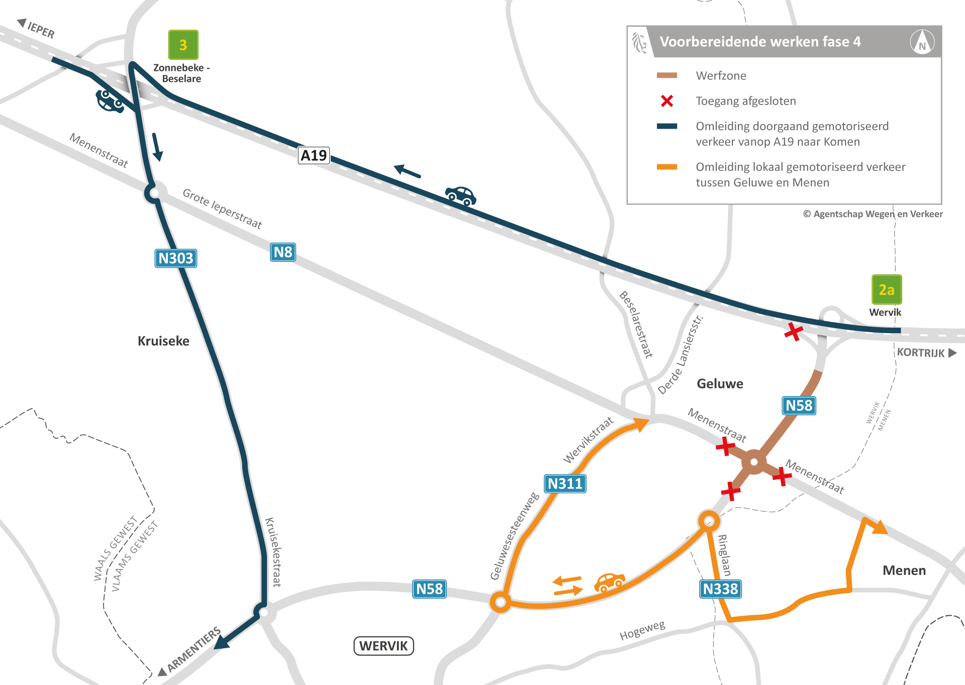 Voorbereidende werken fase 4- N58 Wervik
