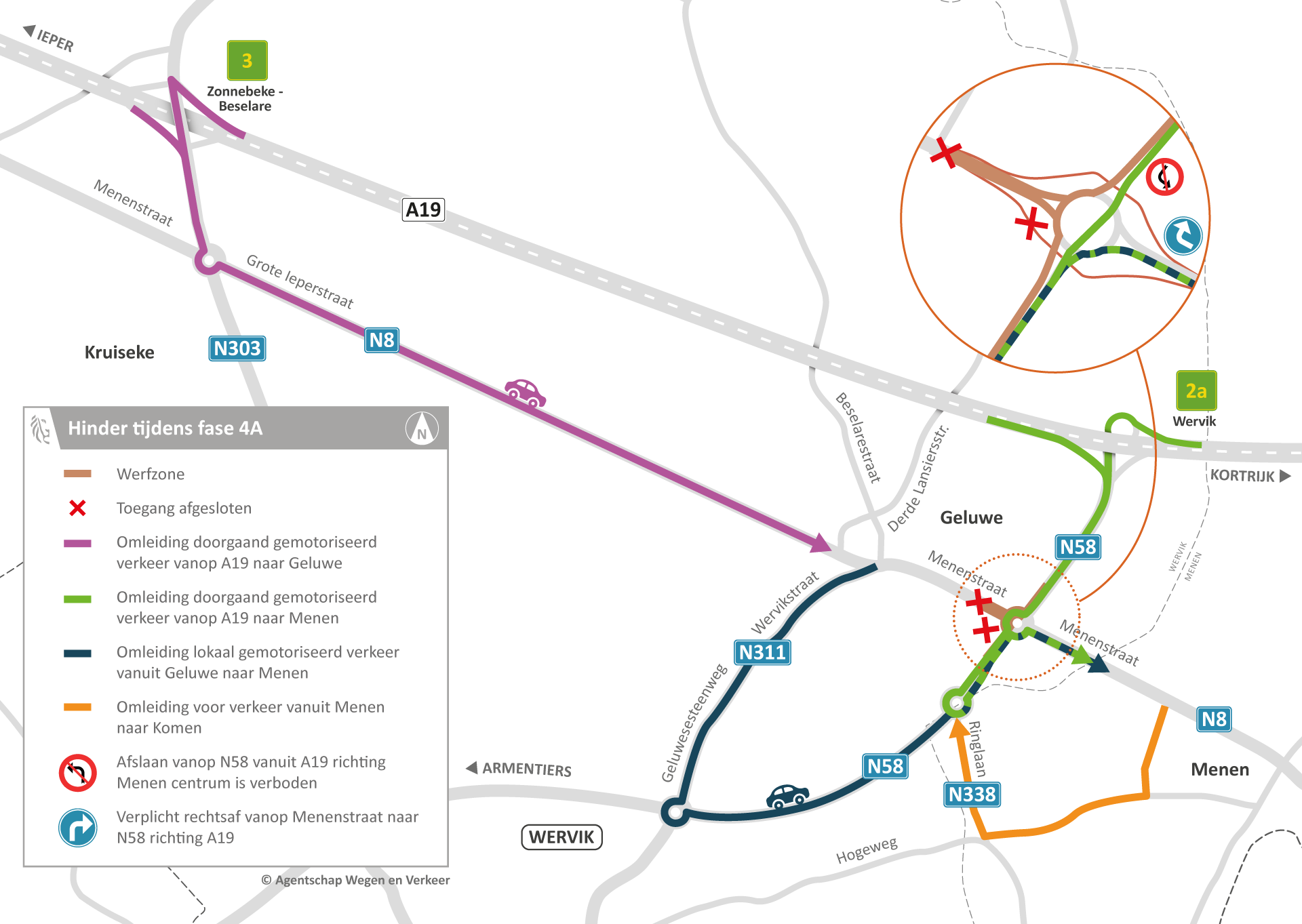 Werken fase 4A - N58 Wervik