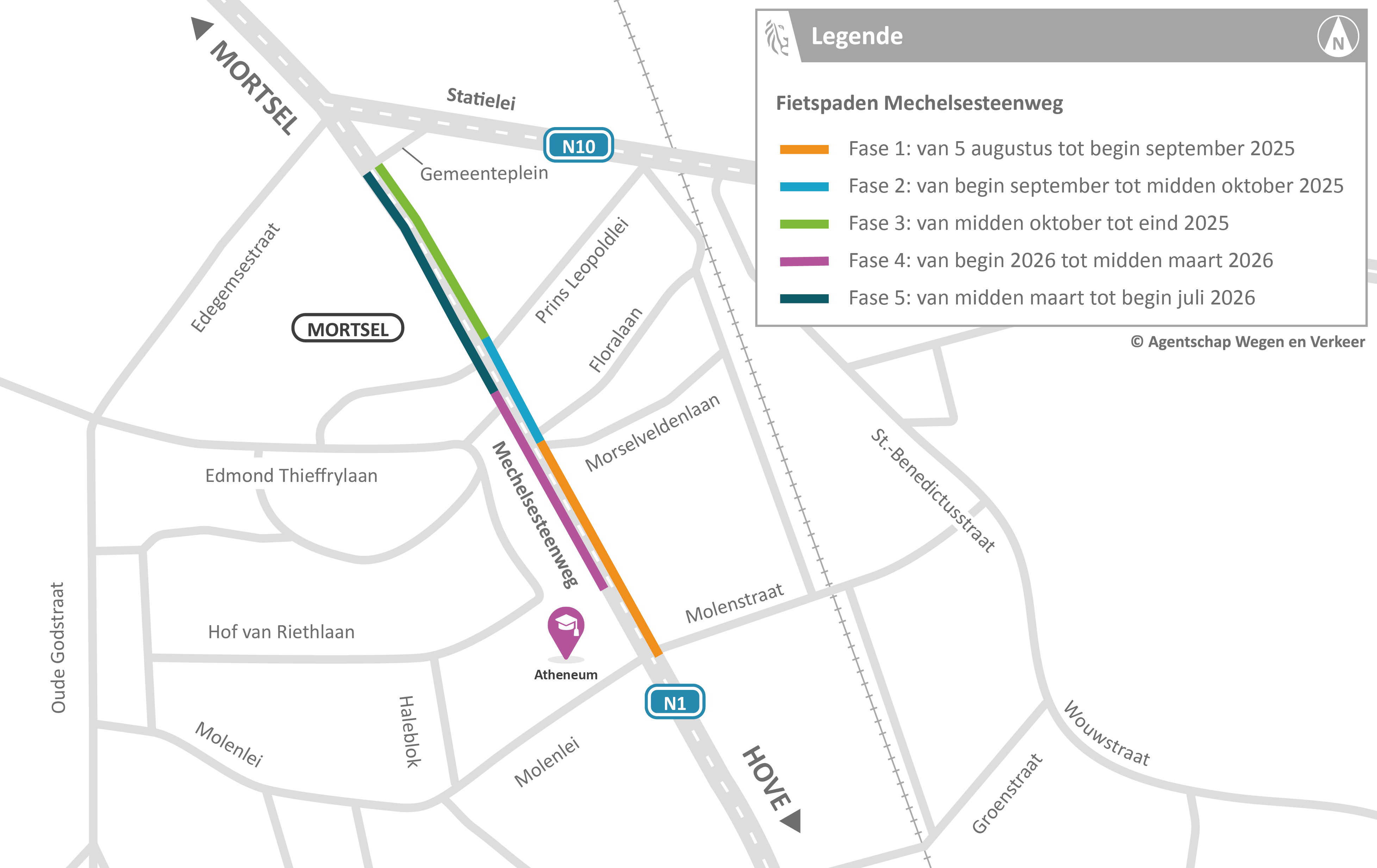 N1 Mechelsesteenweg Mortsel - faseringsplan