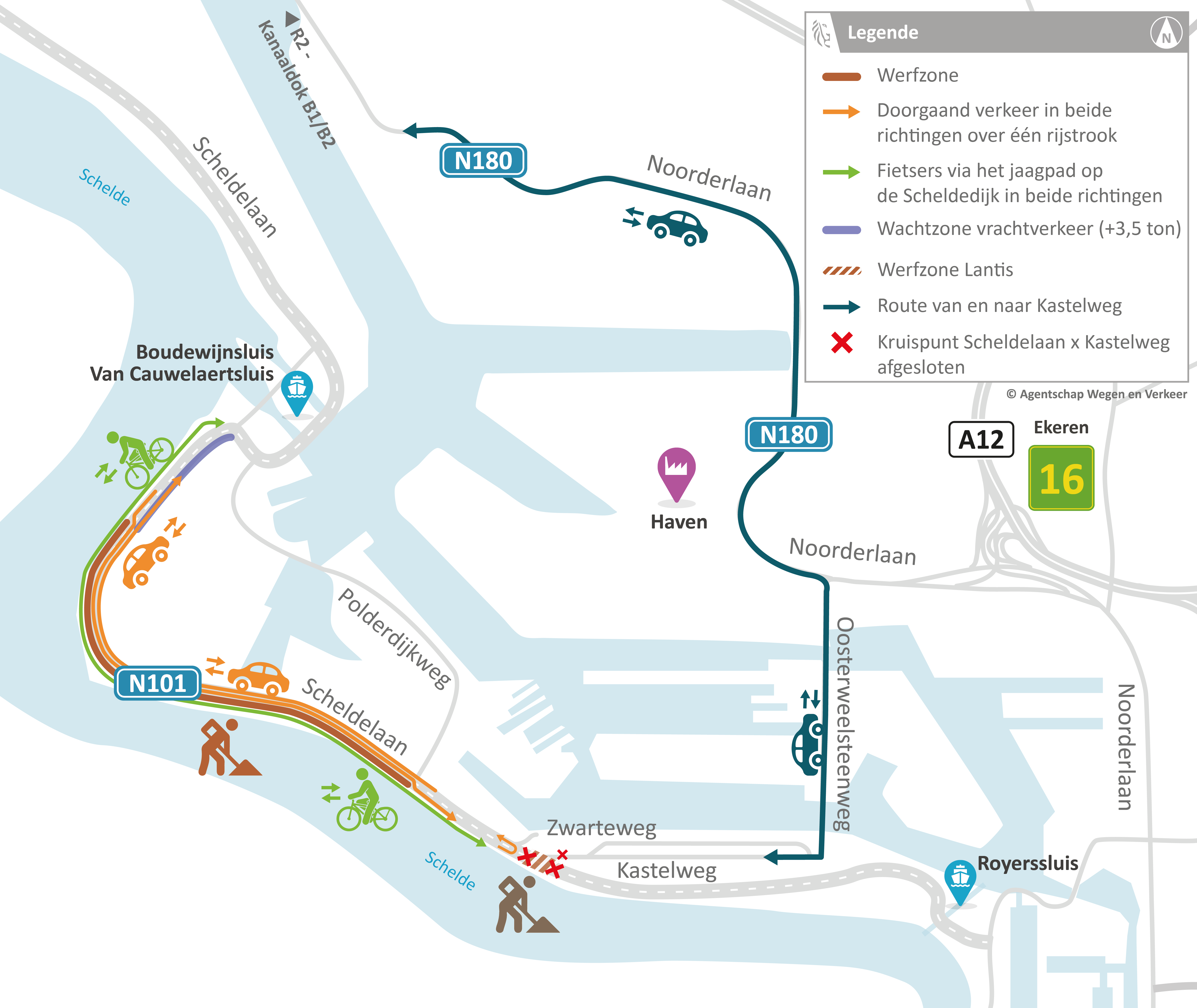 Plan 4: werken N101 Scheldelaan en heraanleg kruispunt Kastelweg met Scheldelaan