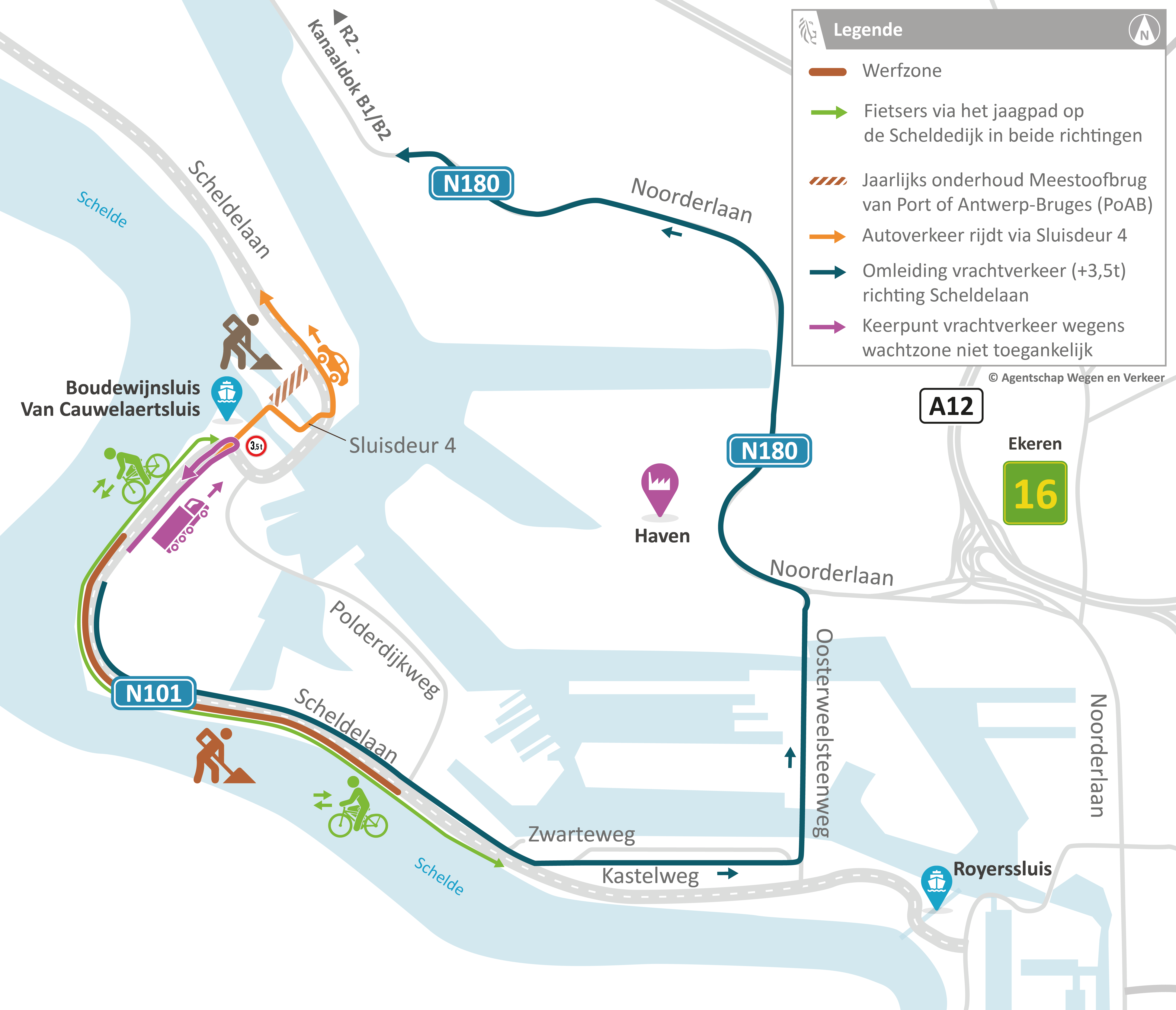 Plan 3: werken N101 Scheldelaan en onderhoud Meestoofbrug