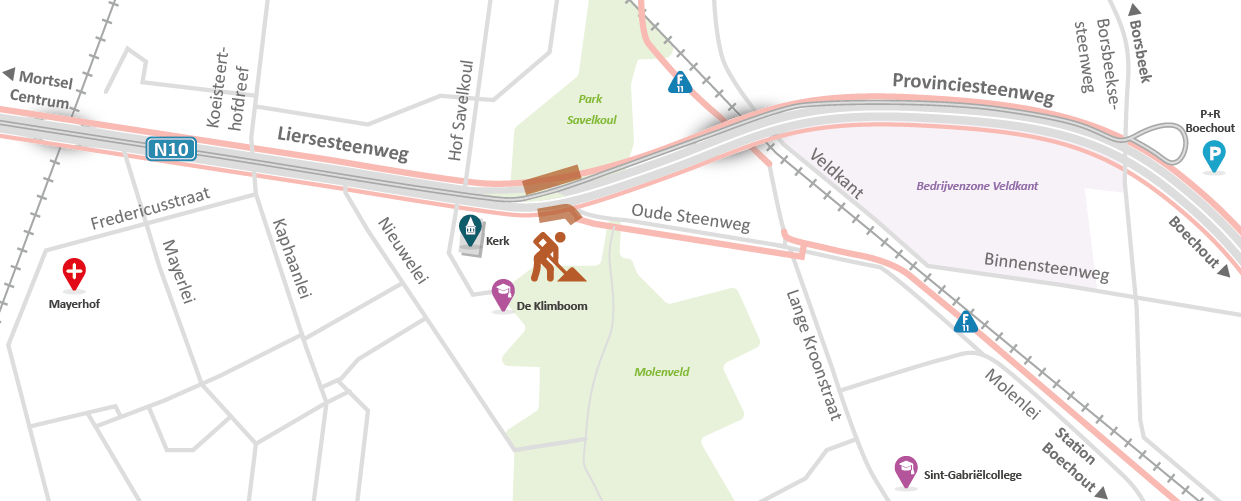 N10 FOP Liersesteenweg x Oude Steenweg Mortsel - Situering-Fasering