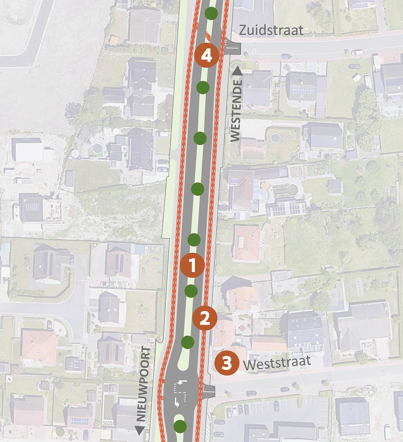 Ontwerpskaart kerk en Okay Lombardsijde