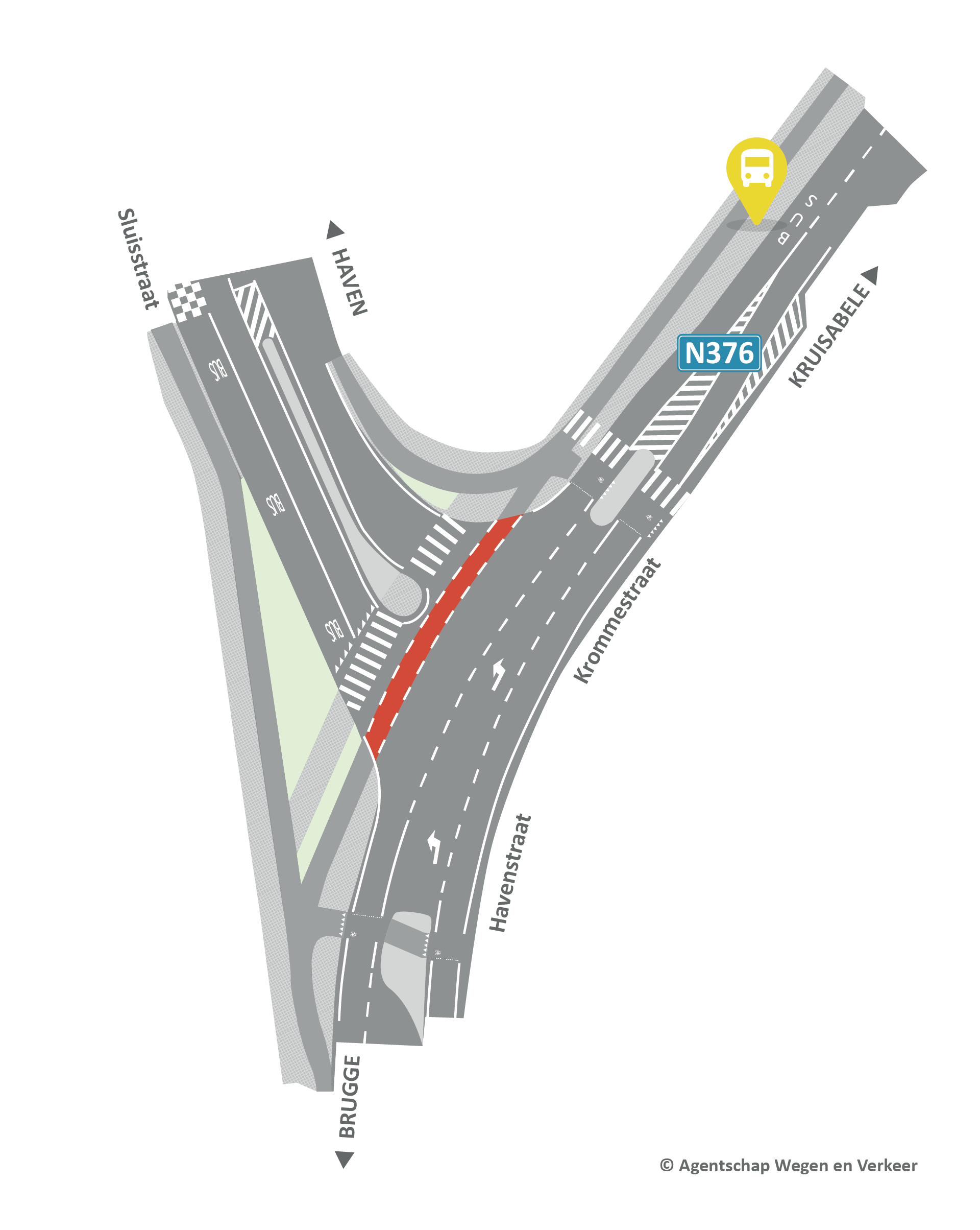 Ontwerpplan - herinrichting kruispunt Havenstraat, Krommestraat en Sluisstraat