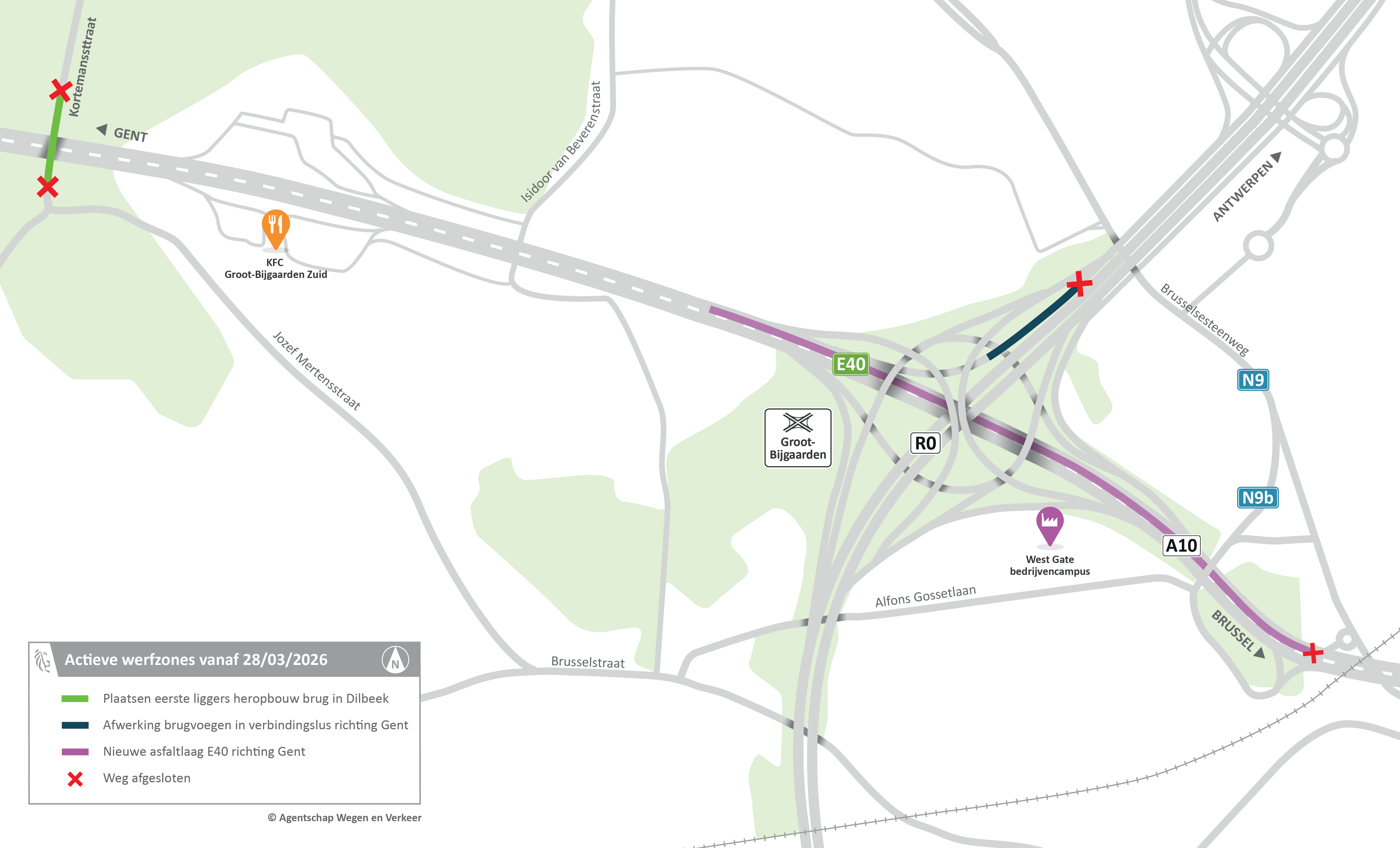 Situering drie werven 