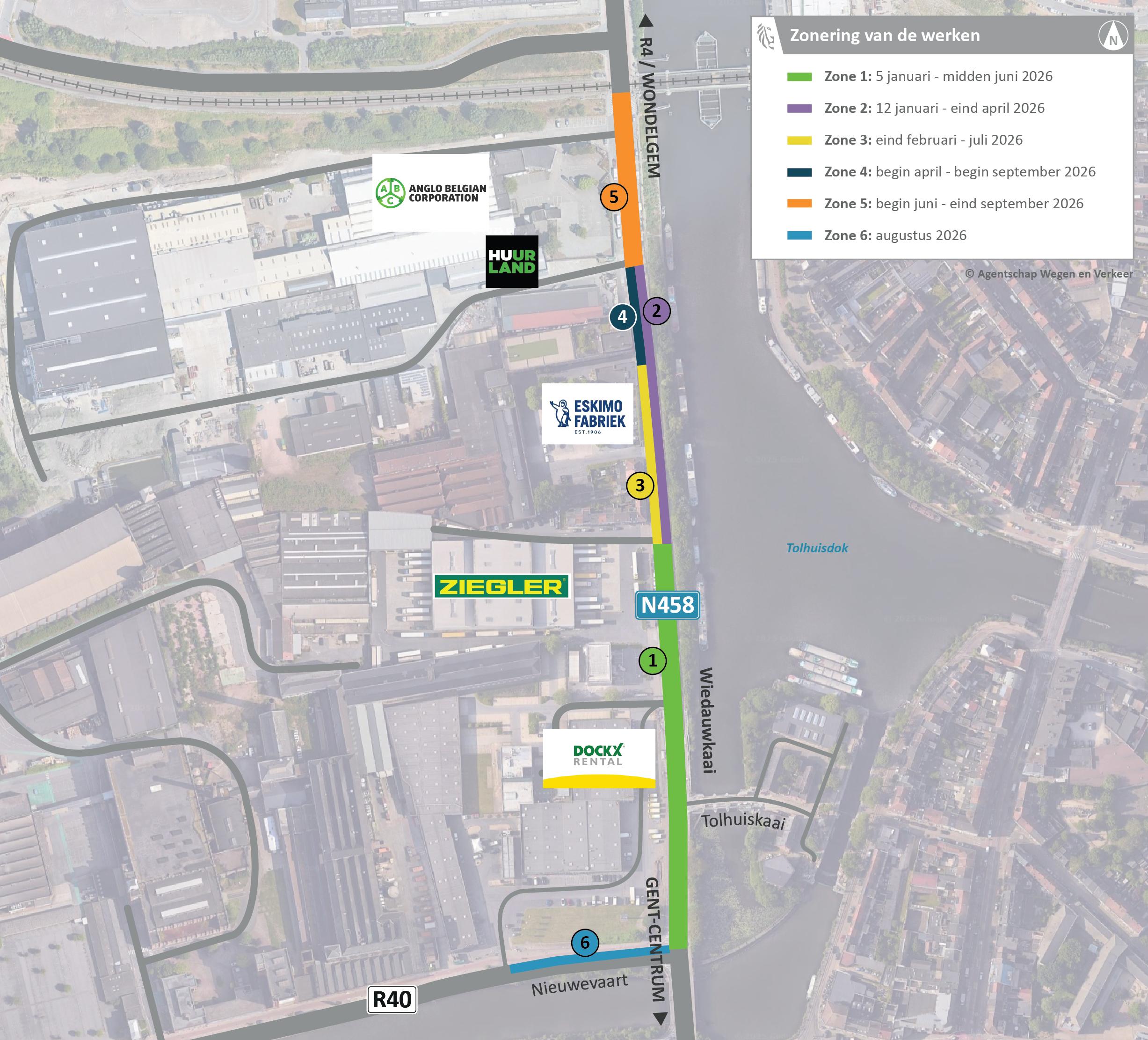 Faseringskaart Wiedauwkaai