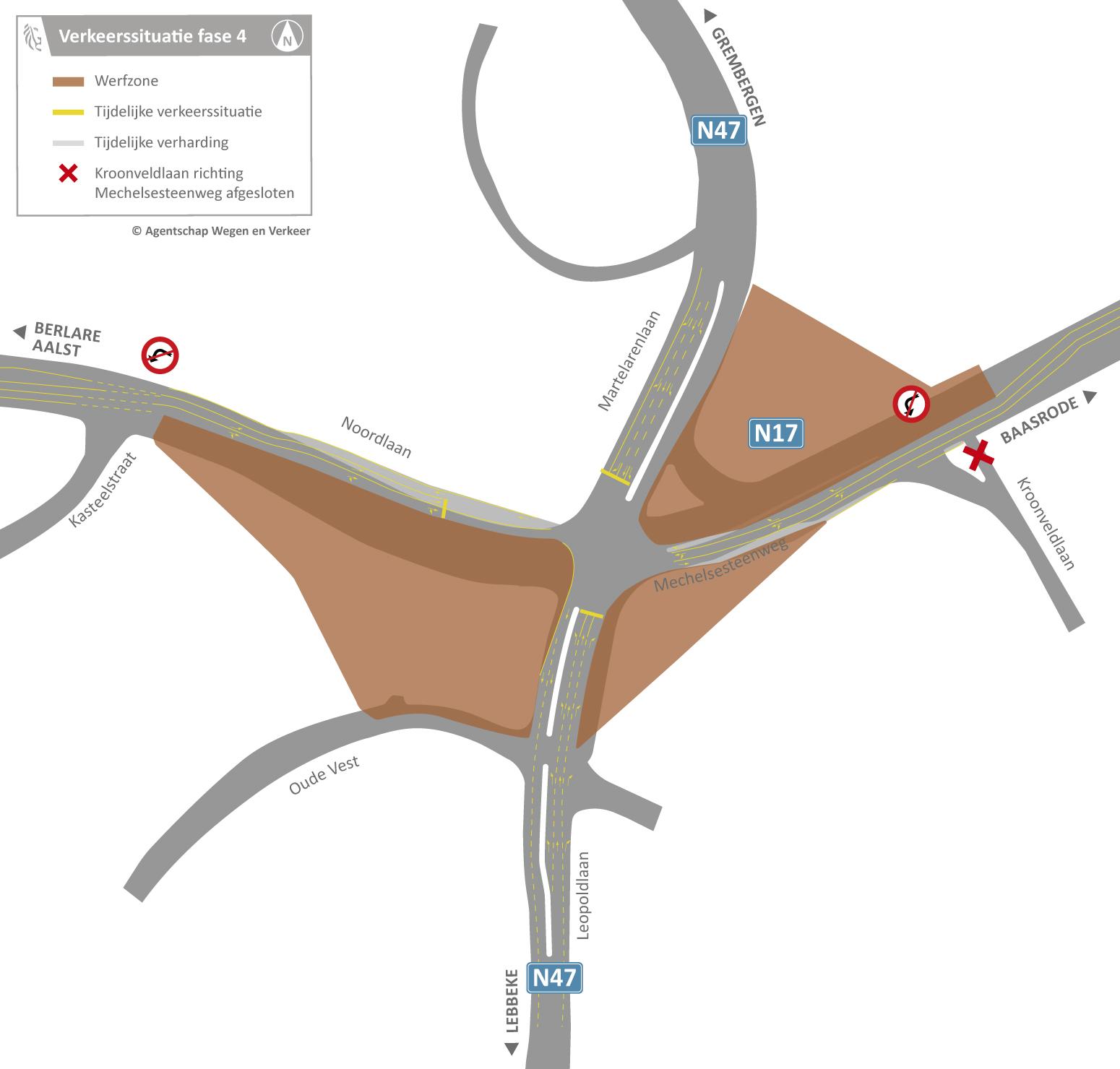 Mechelse Poort Dendermonde fase 4: werfzonekaart