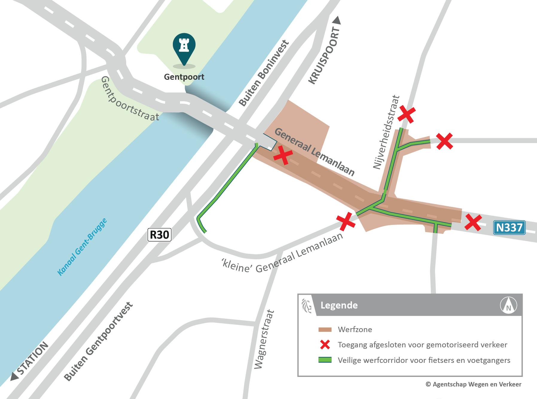 Herinrichting Gentpoort (R30 x N337) - hinder tijdens fase 0