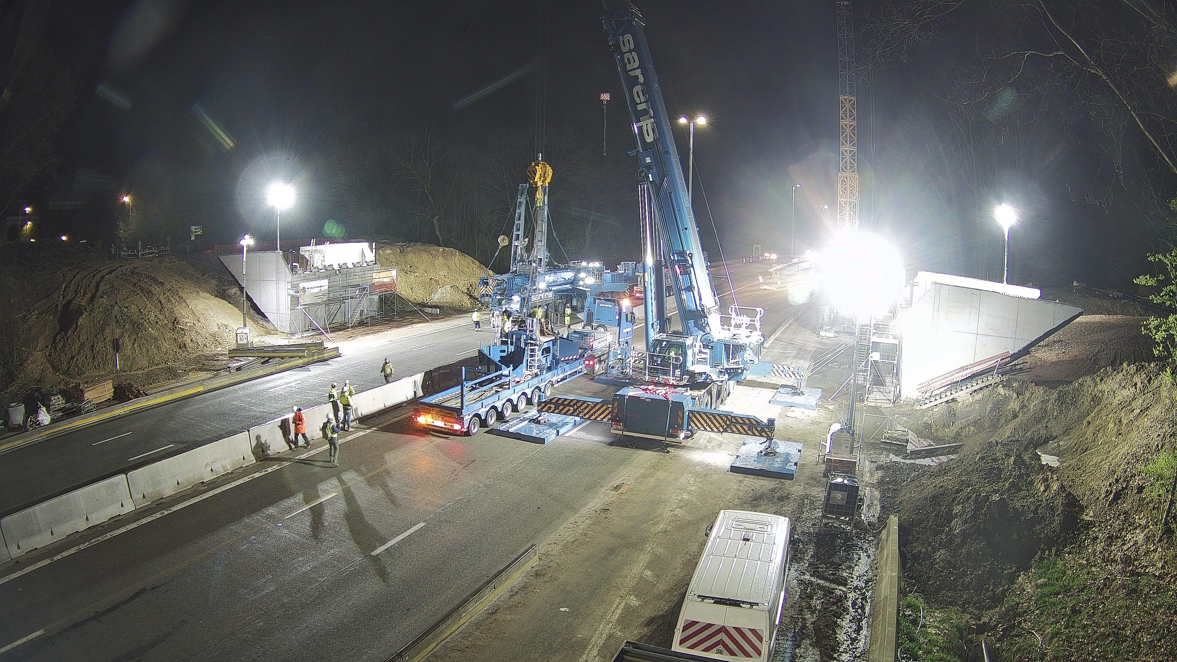 Opstelling van de hijskranen - tweede foto