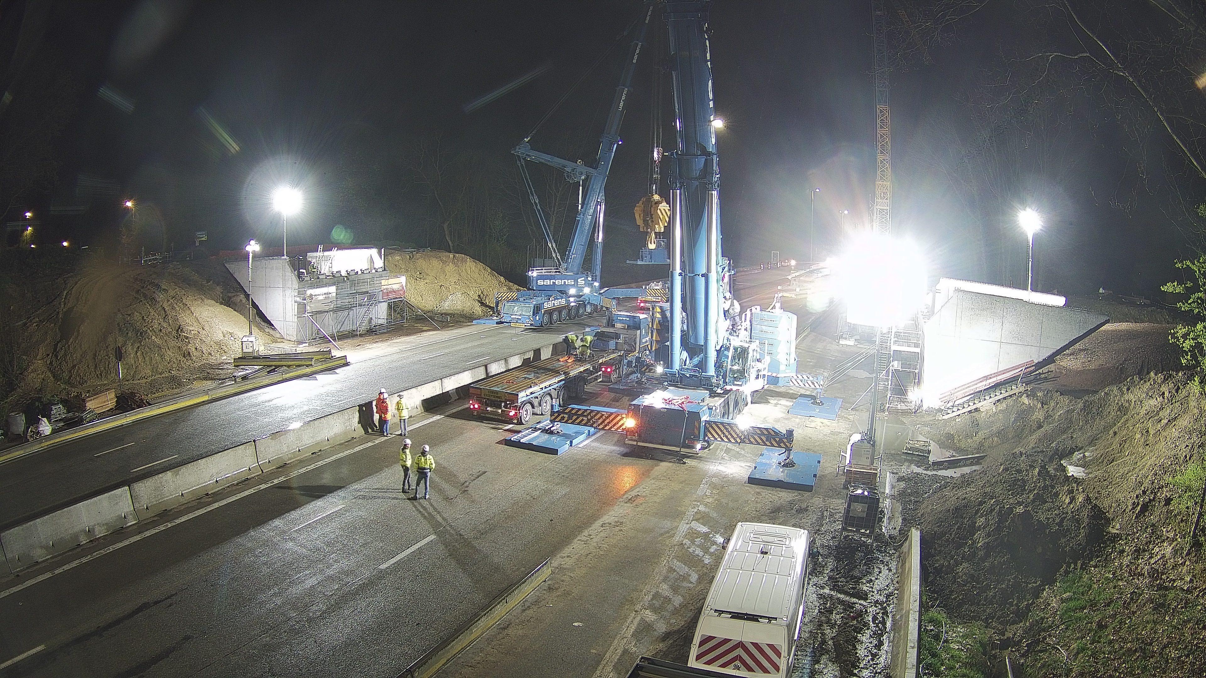 Opstelling van de hijskranen - derde foto