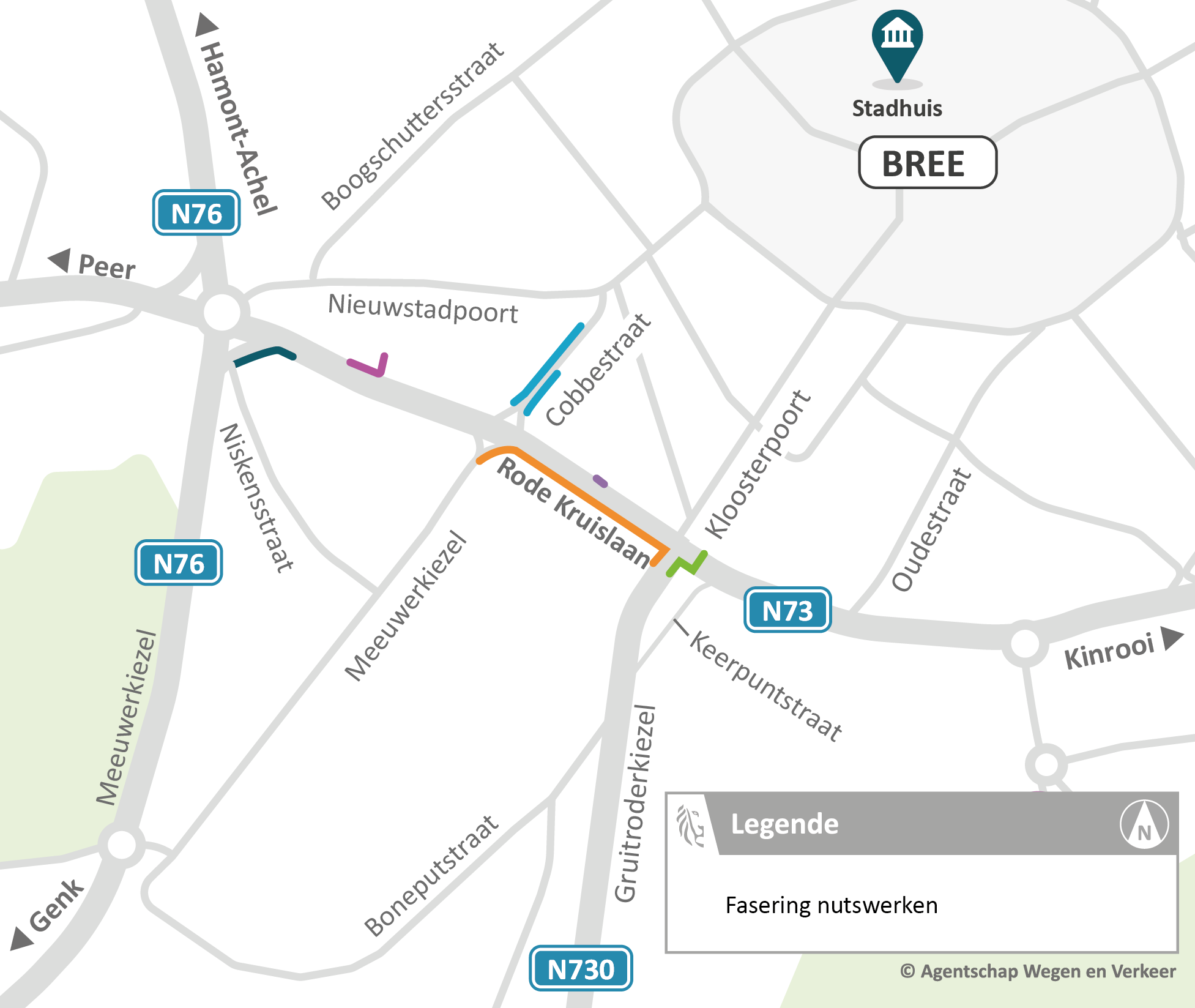 N73 Rode Kruislaan - nutswerken
