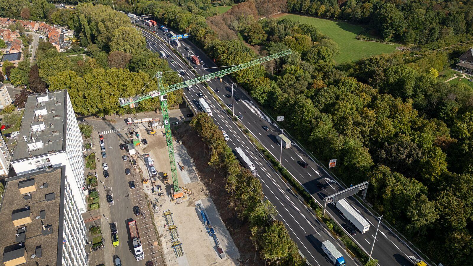 E313 bruggen - werfzone vanuit de lucht - september 2025