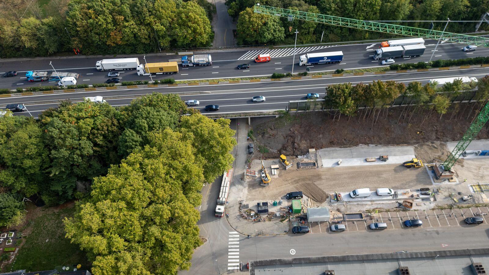 E313 bruggen - werfzone aan Cornelissenlaan - september 2025