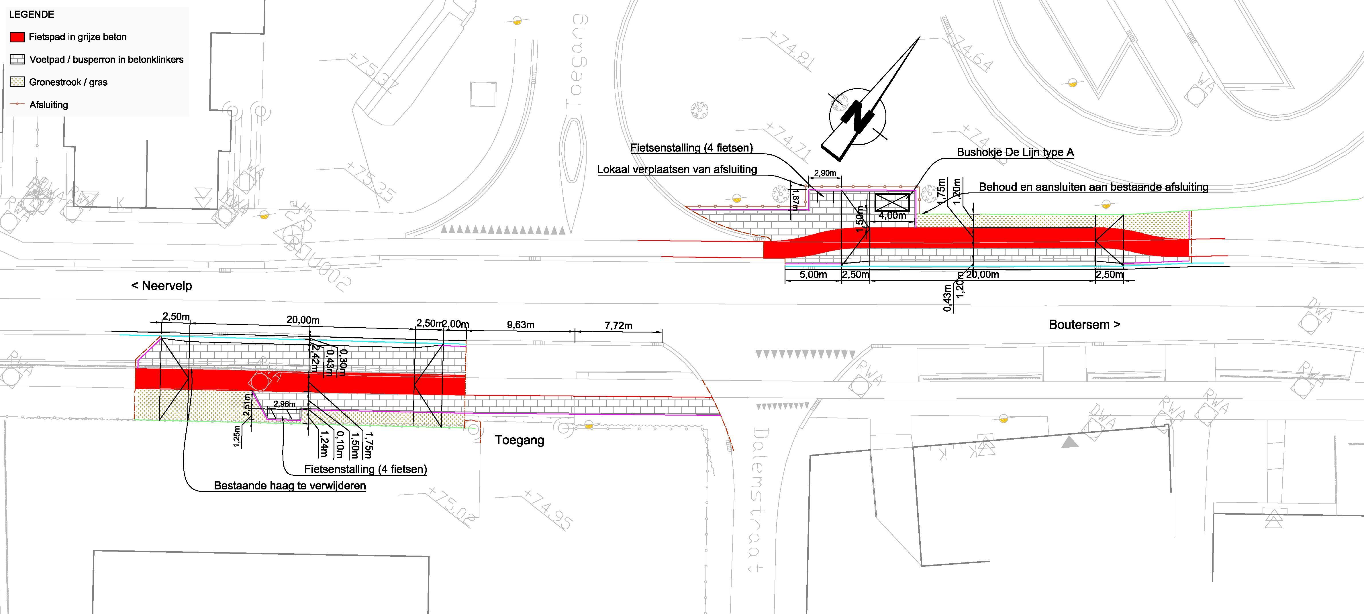 Ontwerp van de nieuwe bushaltes aan de carpoolparking van Boutersem