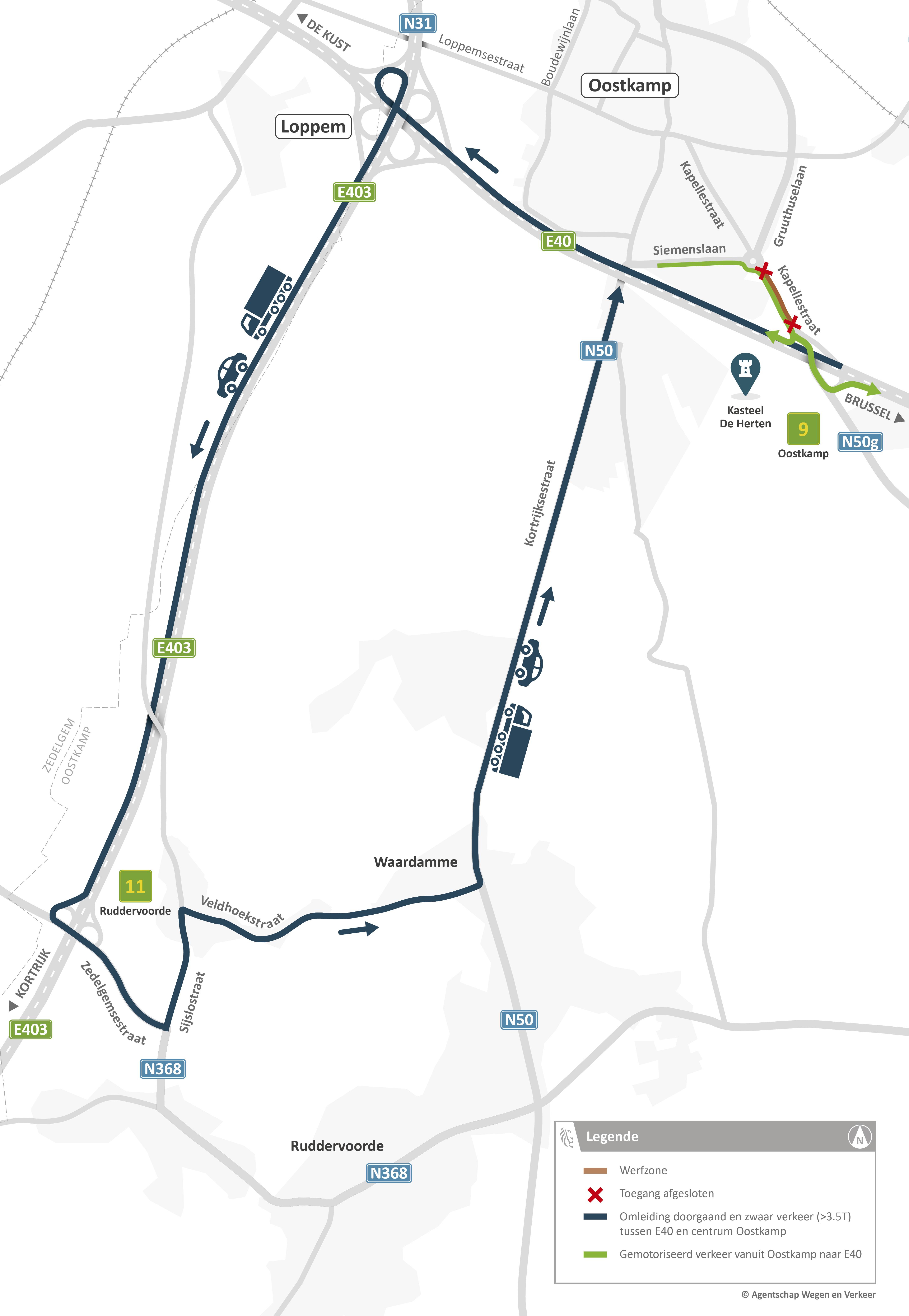 N50 Europarotonde - omleidingen gemotoriseerd verkeer