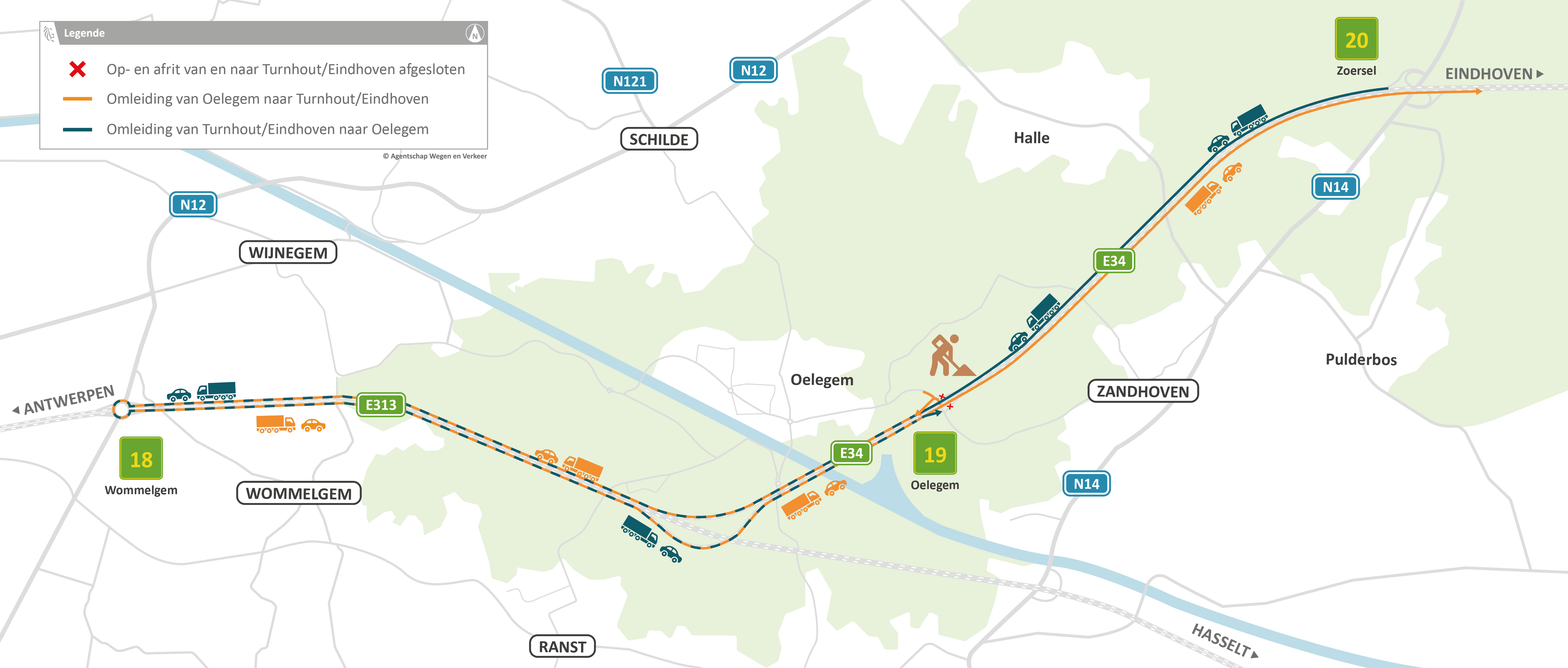 P+R Oelegem - Afsluiting richting Eindhoven
