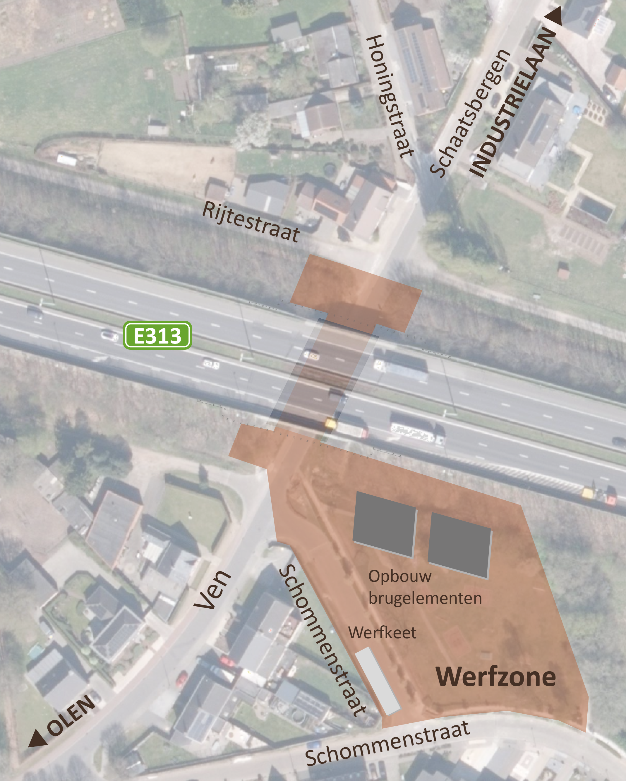 E313 Brug Ven Olen - Werfzone