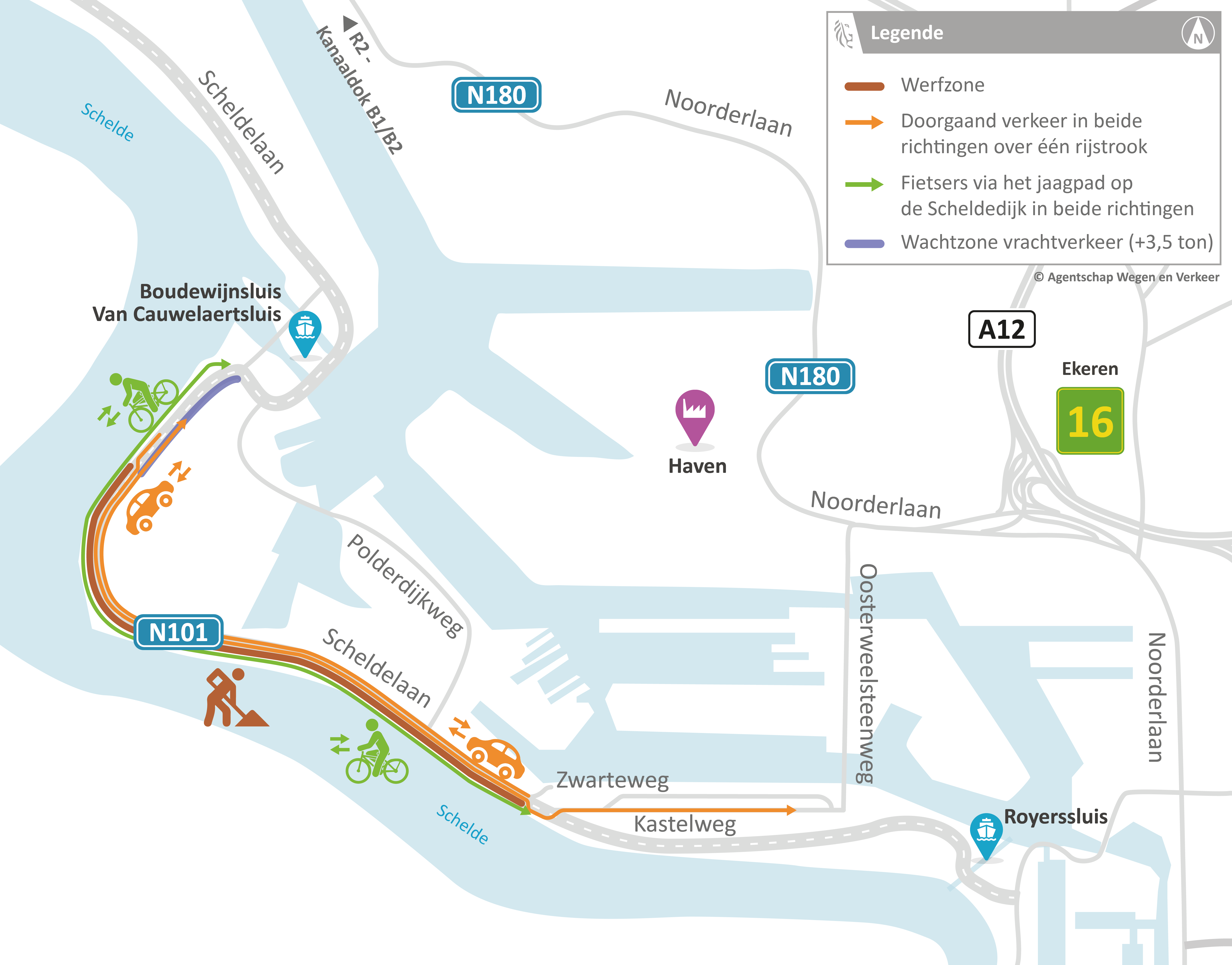N101 werken Scheldelaan vanaf 20 april